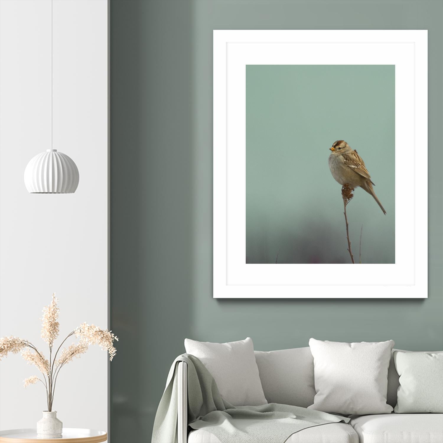 Perch by Nancy Crowell on GIANT ART - greens birds