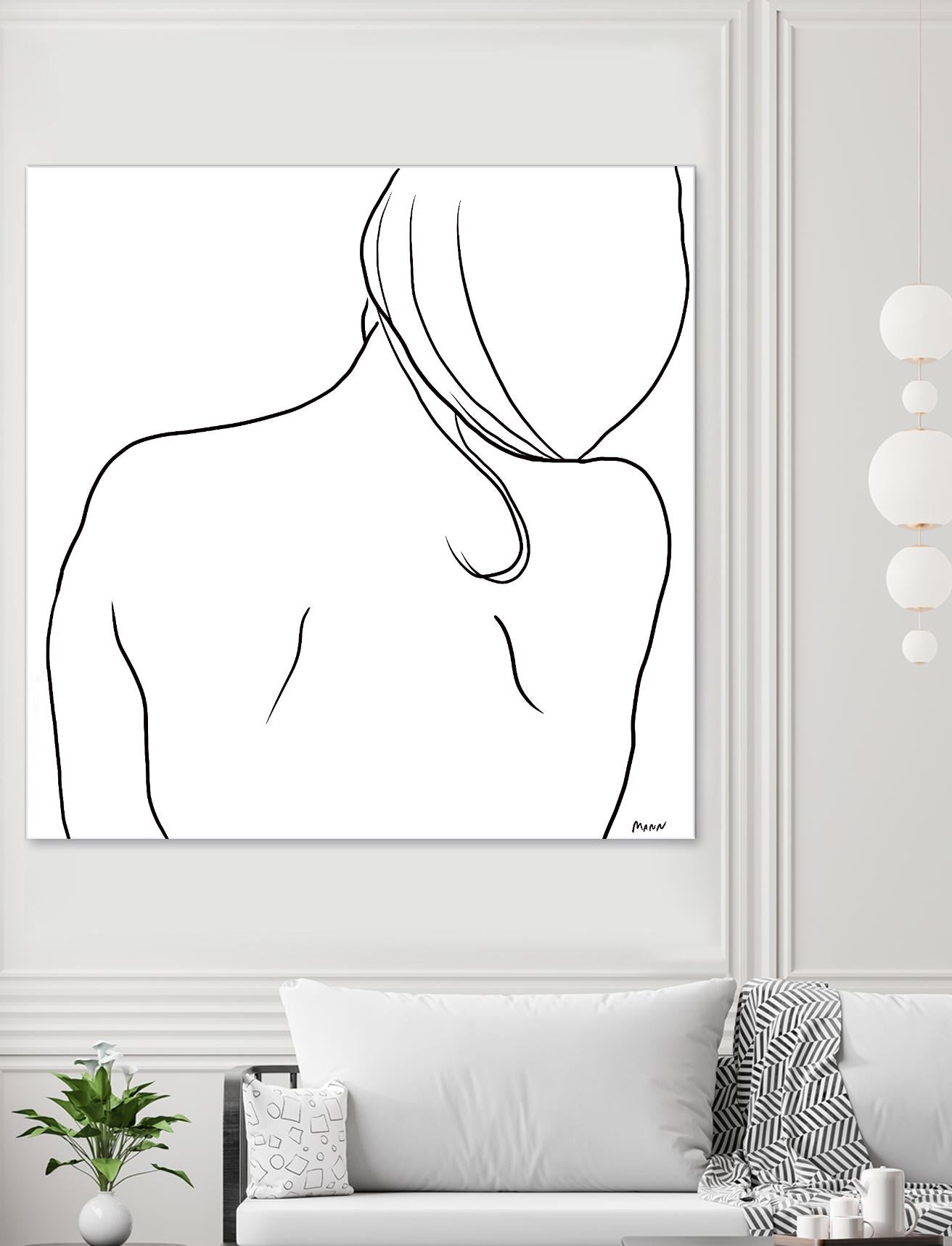 Femme II by Patti Mann on GIANT ART - whites & creams, blacks figurative