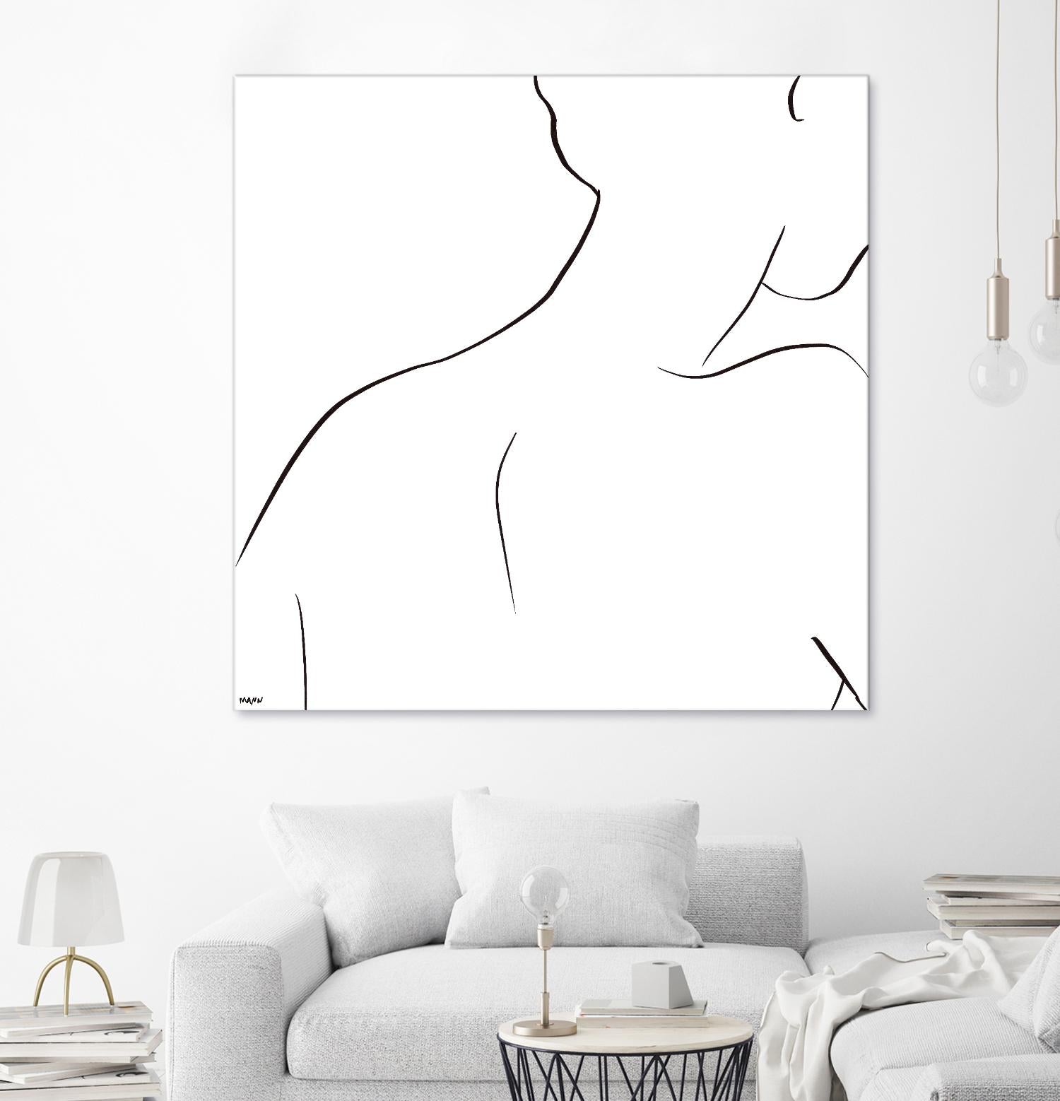 Femme III by Patti Mann on GIANT ART - whites & creams, blacks figurative