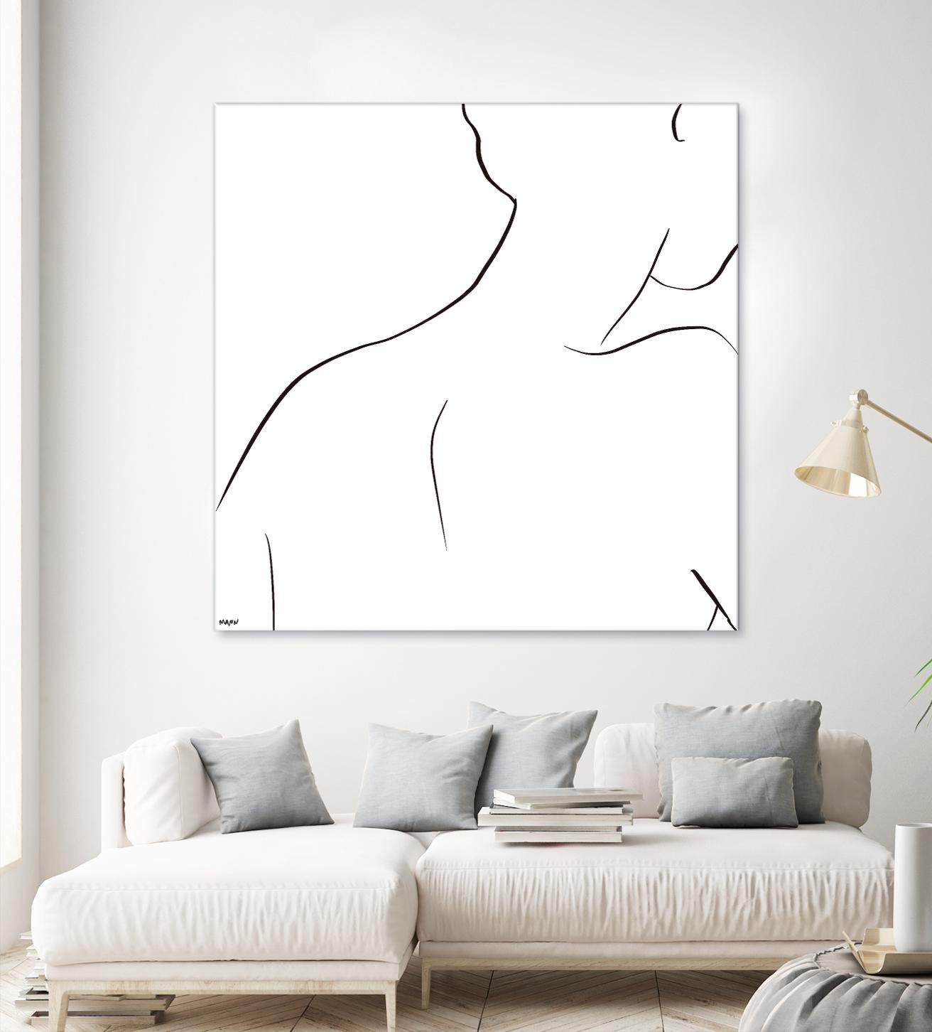 Femme III by Patti Mann on GIANT ART - whites & creams, blacks figurative