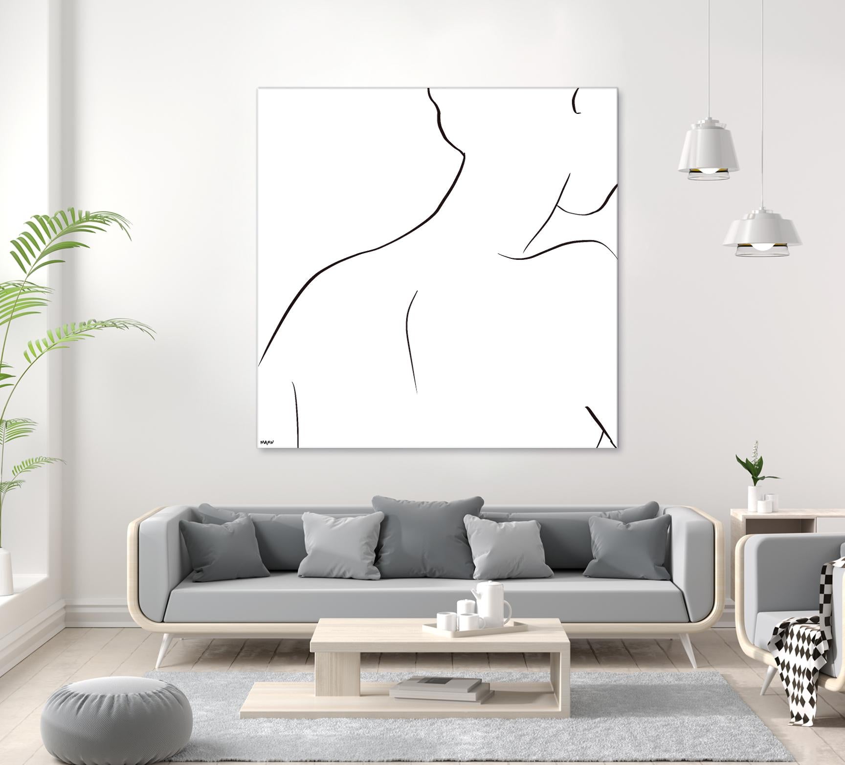 Femme III by Patti Mann on GIANT ART - whites & creams, blacks figurative