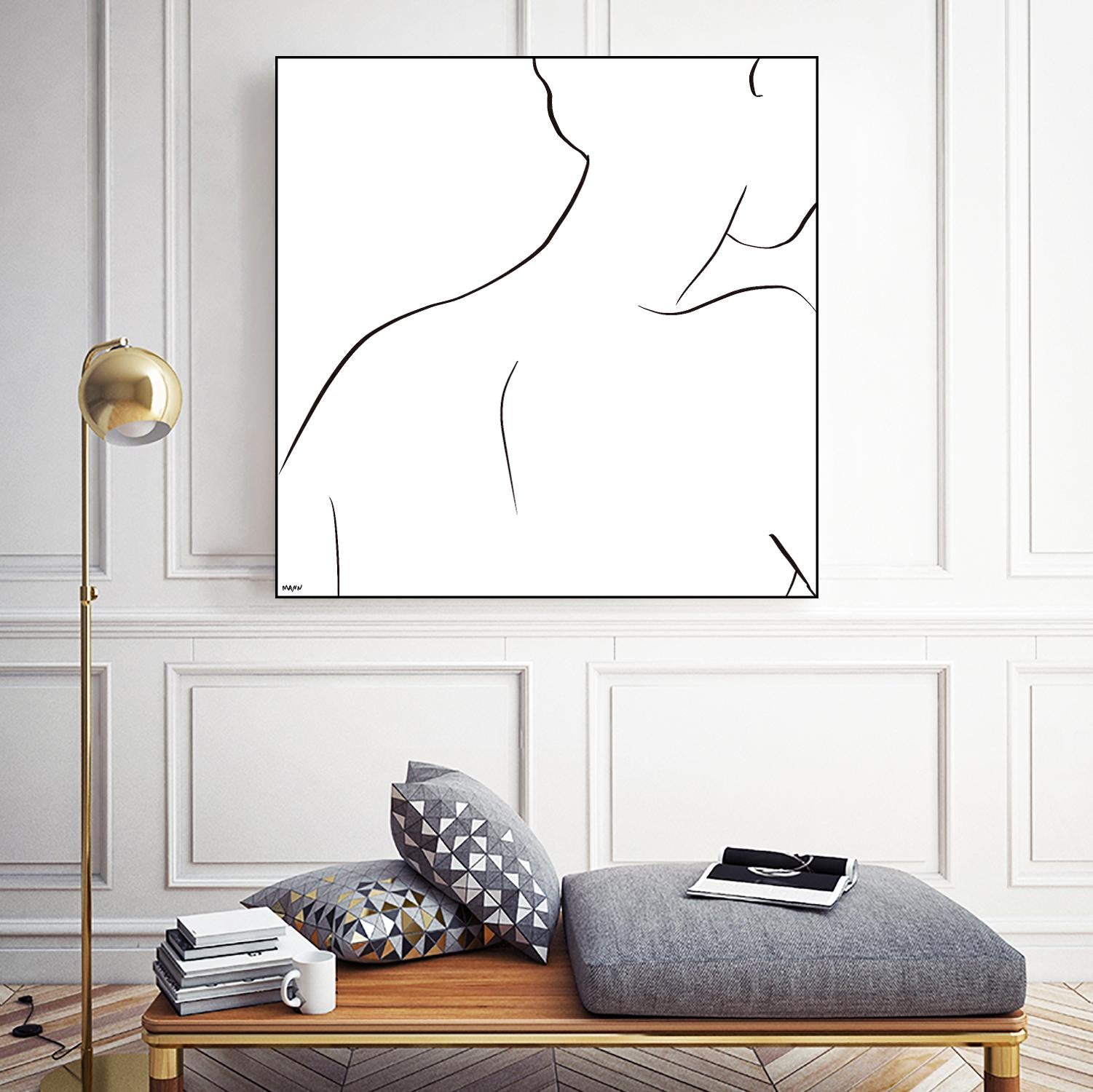 Femme III by Patti Mann on GIANT ART - whites & creams, blacks figurative