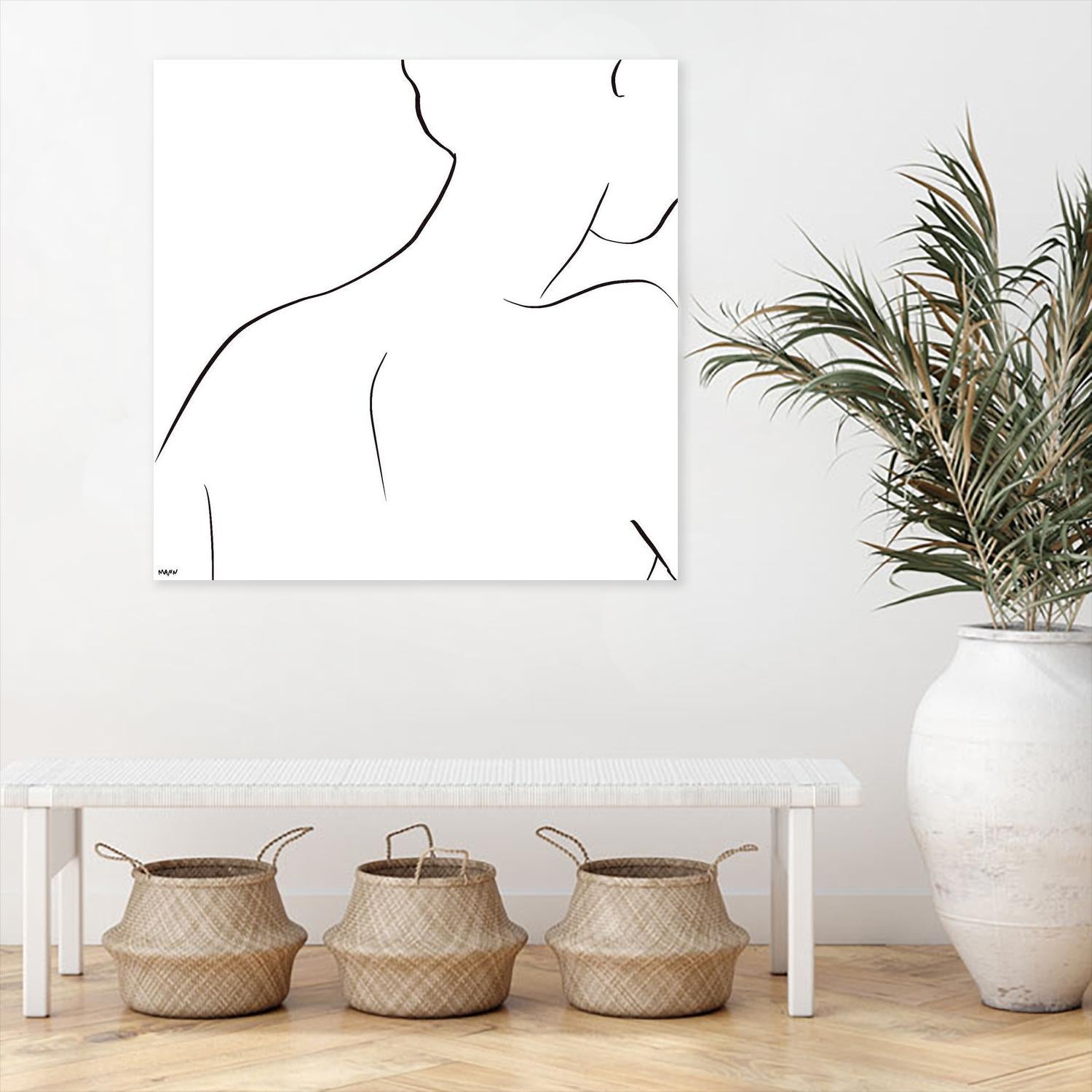 Femme III by Patti Mann on GIANT ART - whites & creams, blacks figurative