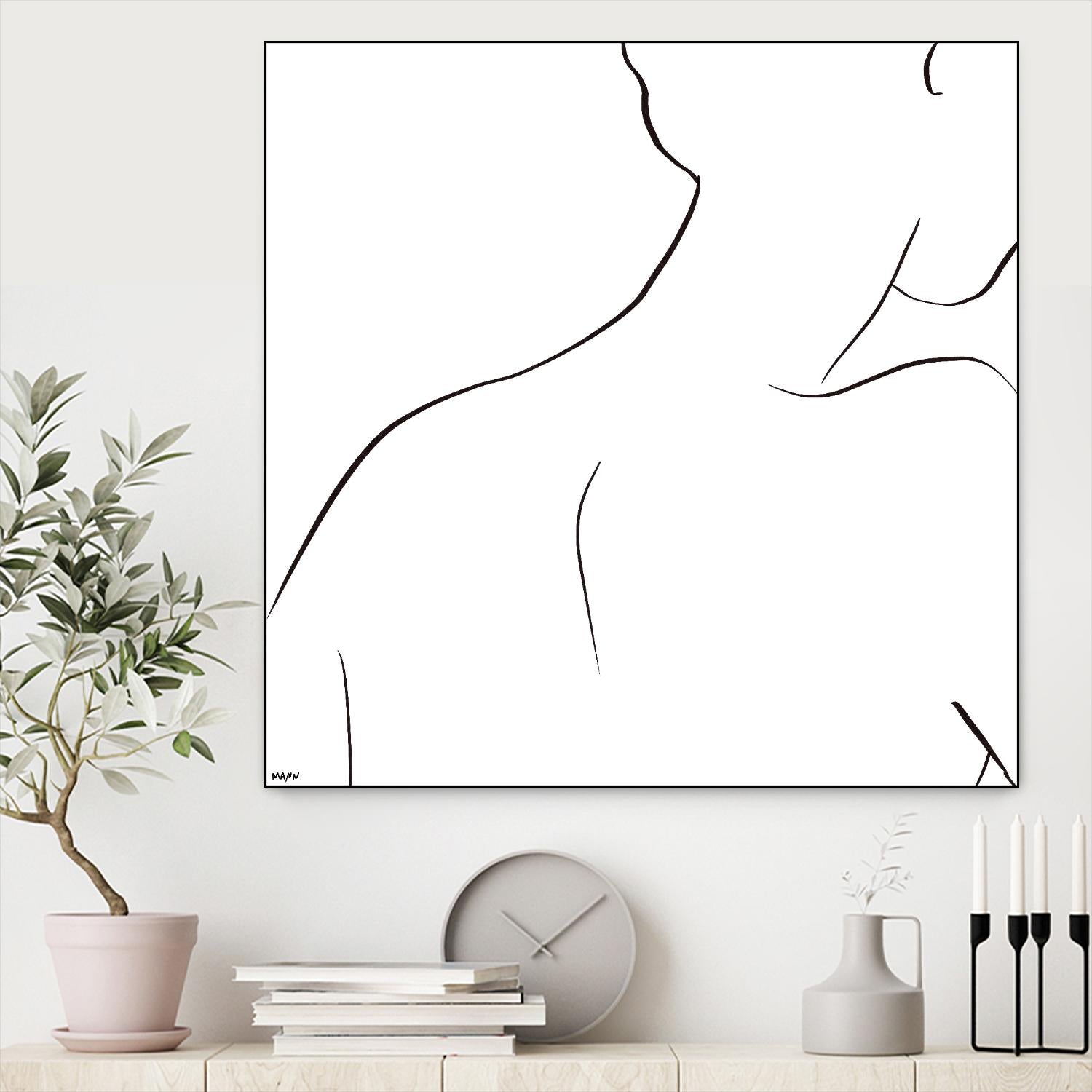 Femme III by Patti Mann on GIANT ART - whites & creams, blacks figurative