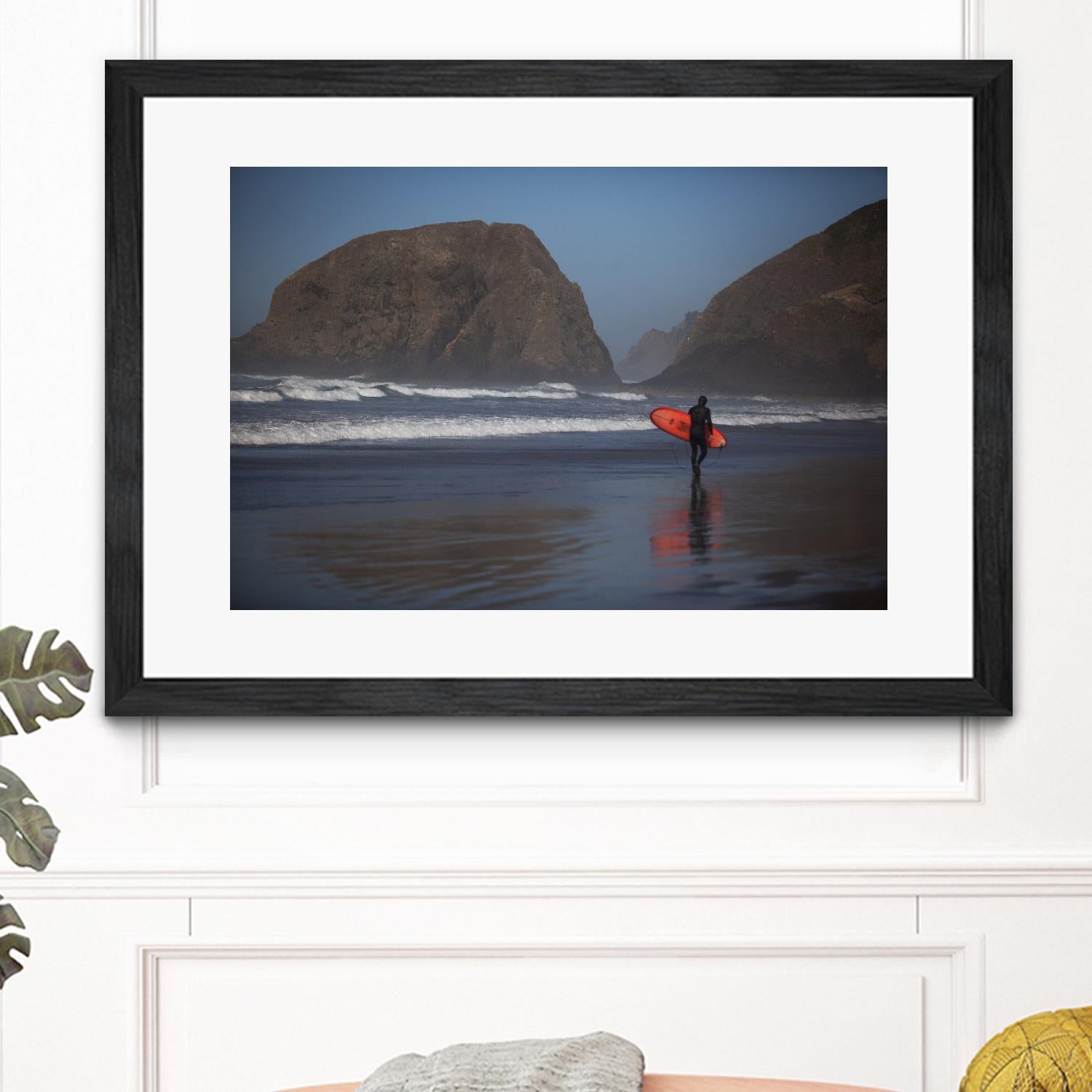 Cannon Beach in the Mist by Aaron Matheson on GIANT ART - blue sea scene