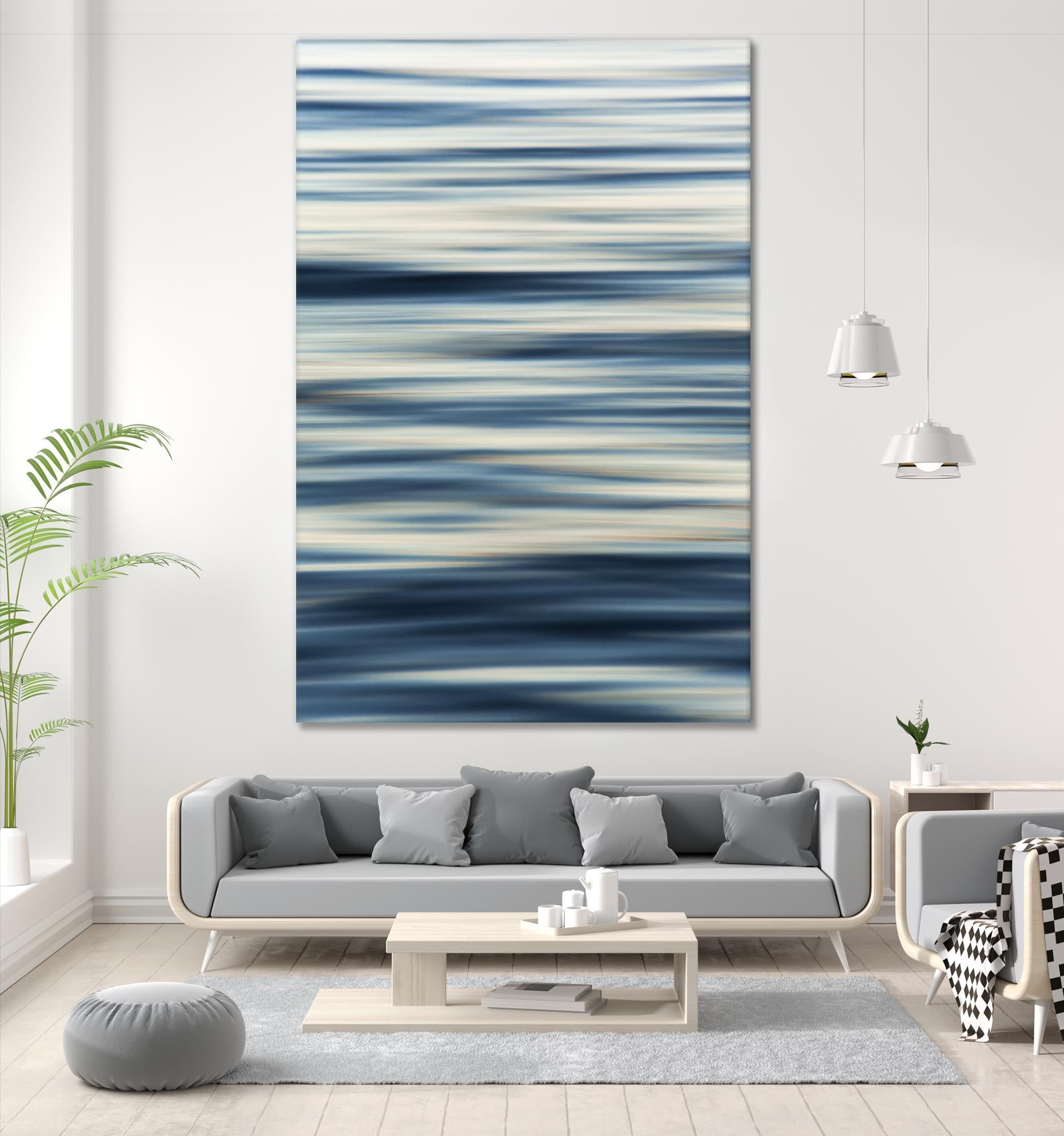 Static Blue by Melissa McClain on GIANT ART - beige abstract