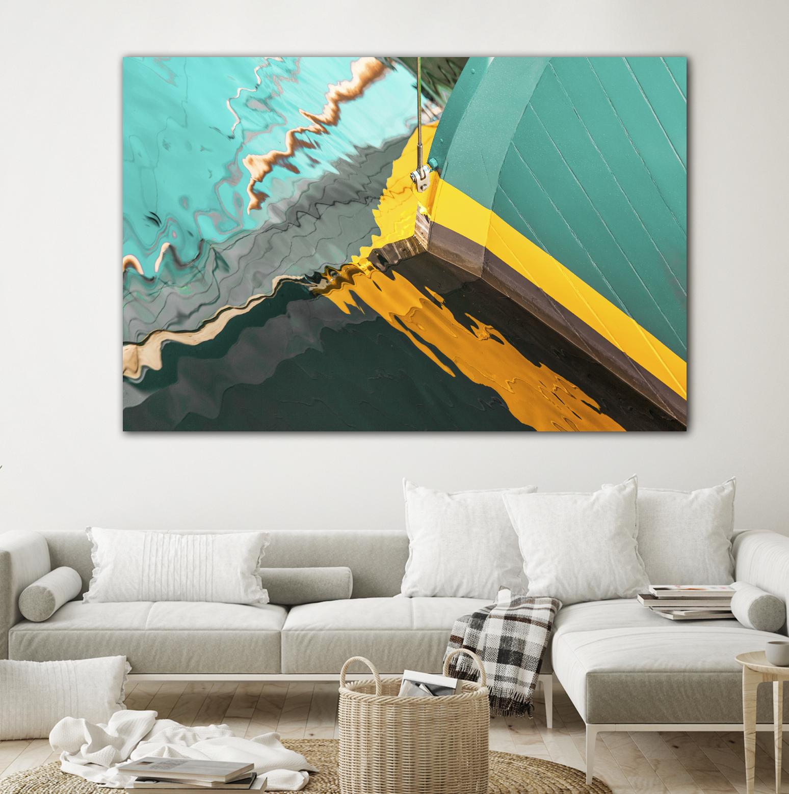 Teal Reflections I by Melissa McClain on GIANT ART - yellow photo art