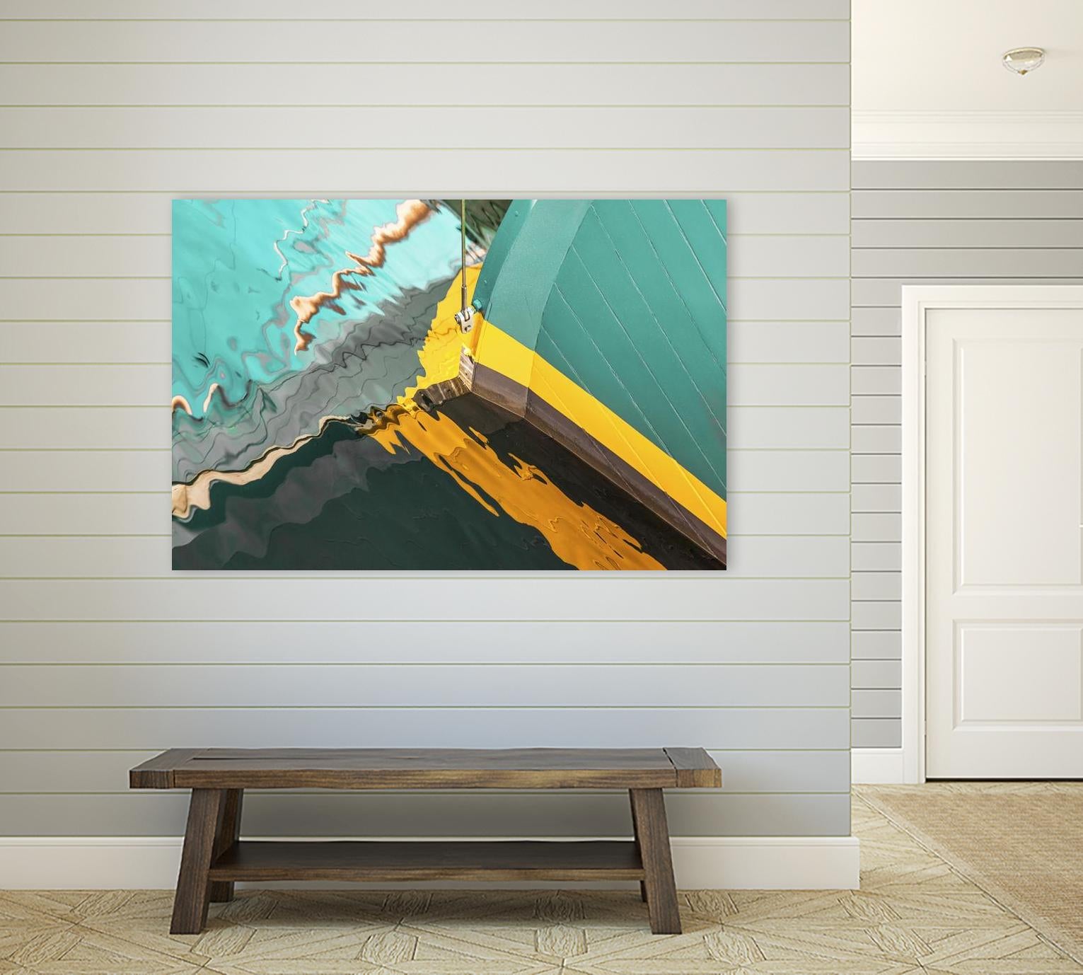 Teal Reflections I by Melissa McClain on GIANT ART - yellow photo art