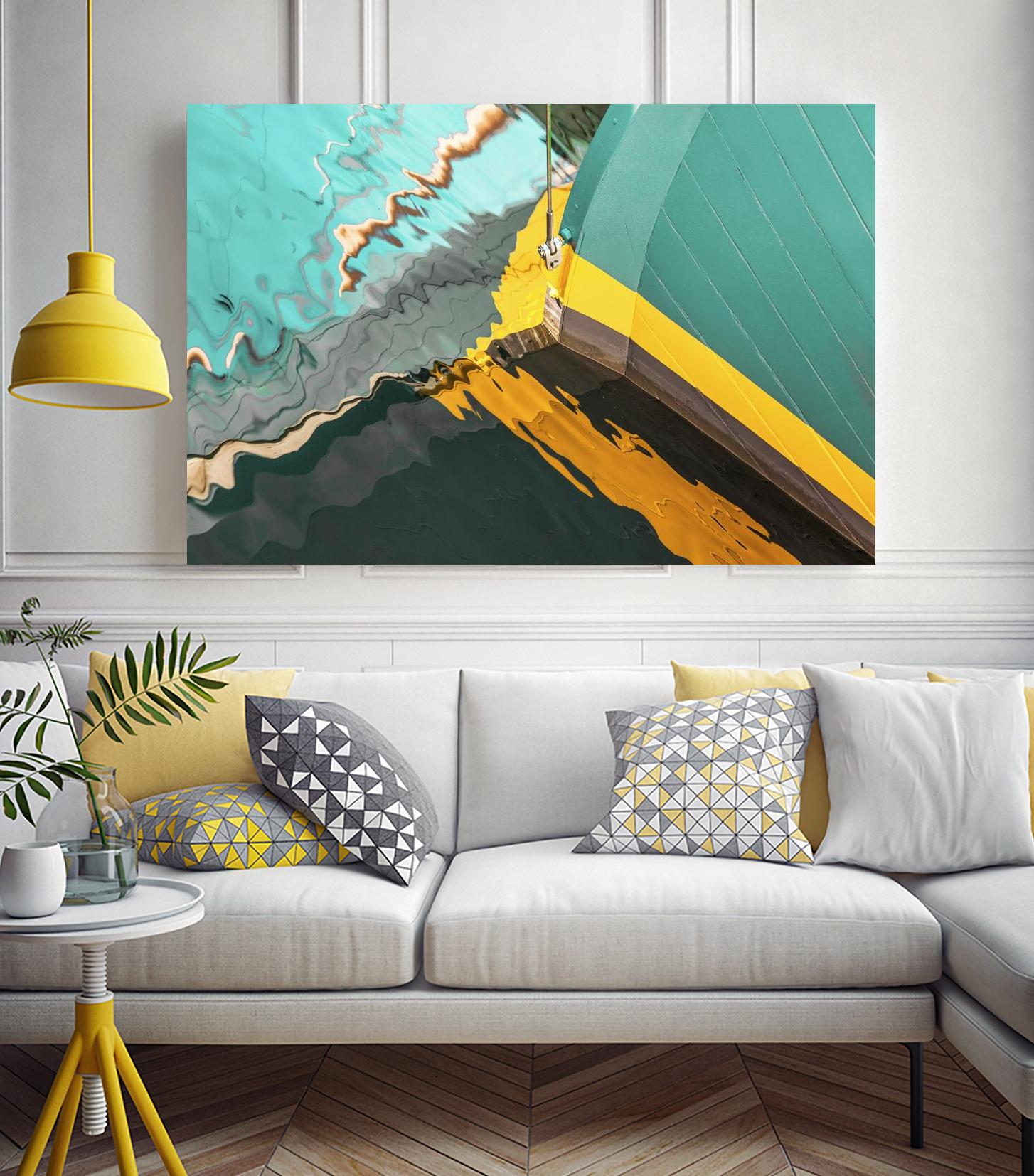 Teal Reflections I by Melissa McClain on GIANT ART - yellow photo art