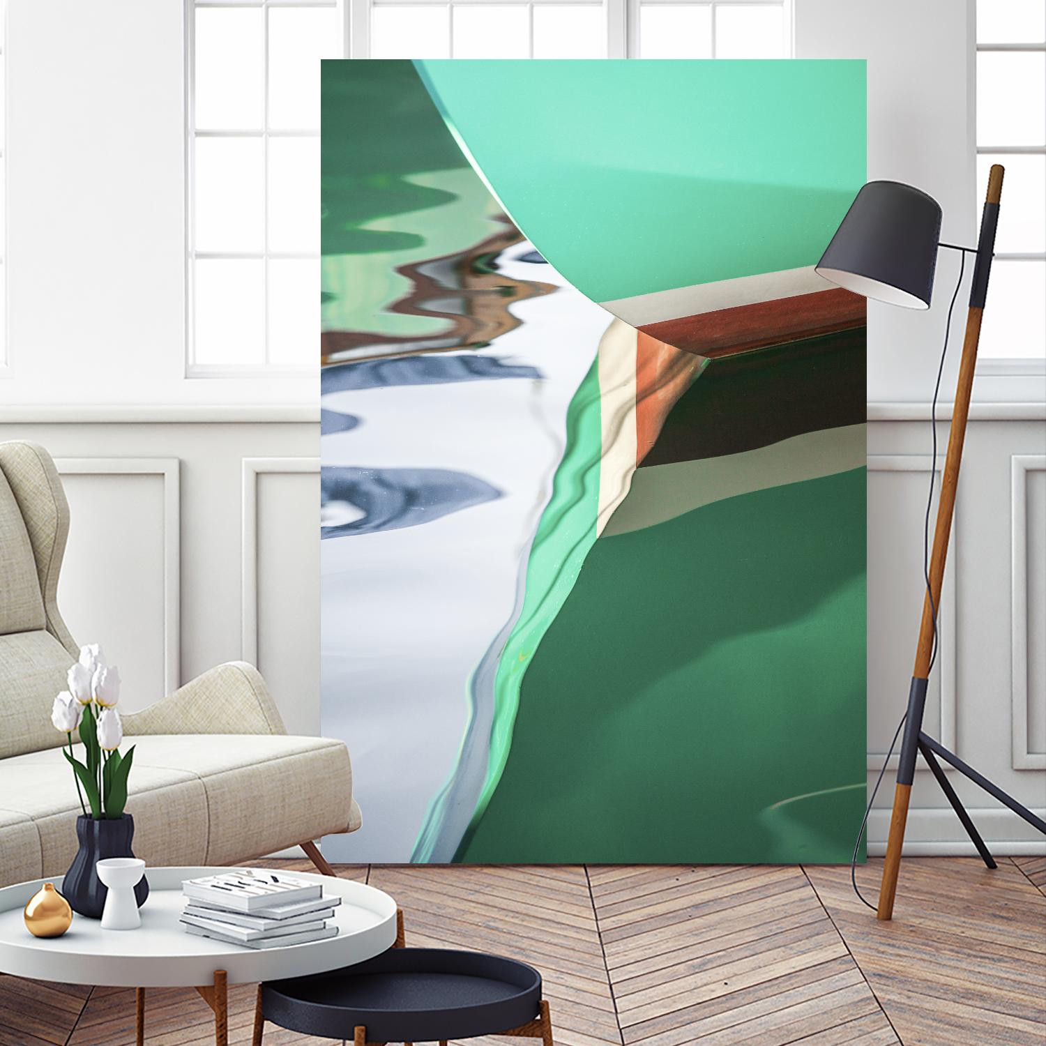 Teal Reflections II by Melissa McClain on GIANT ART - brown photo art