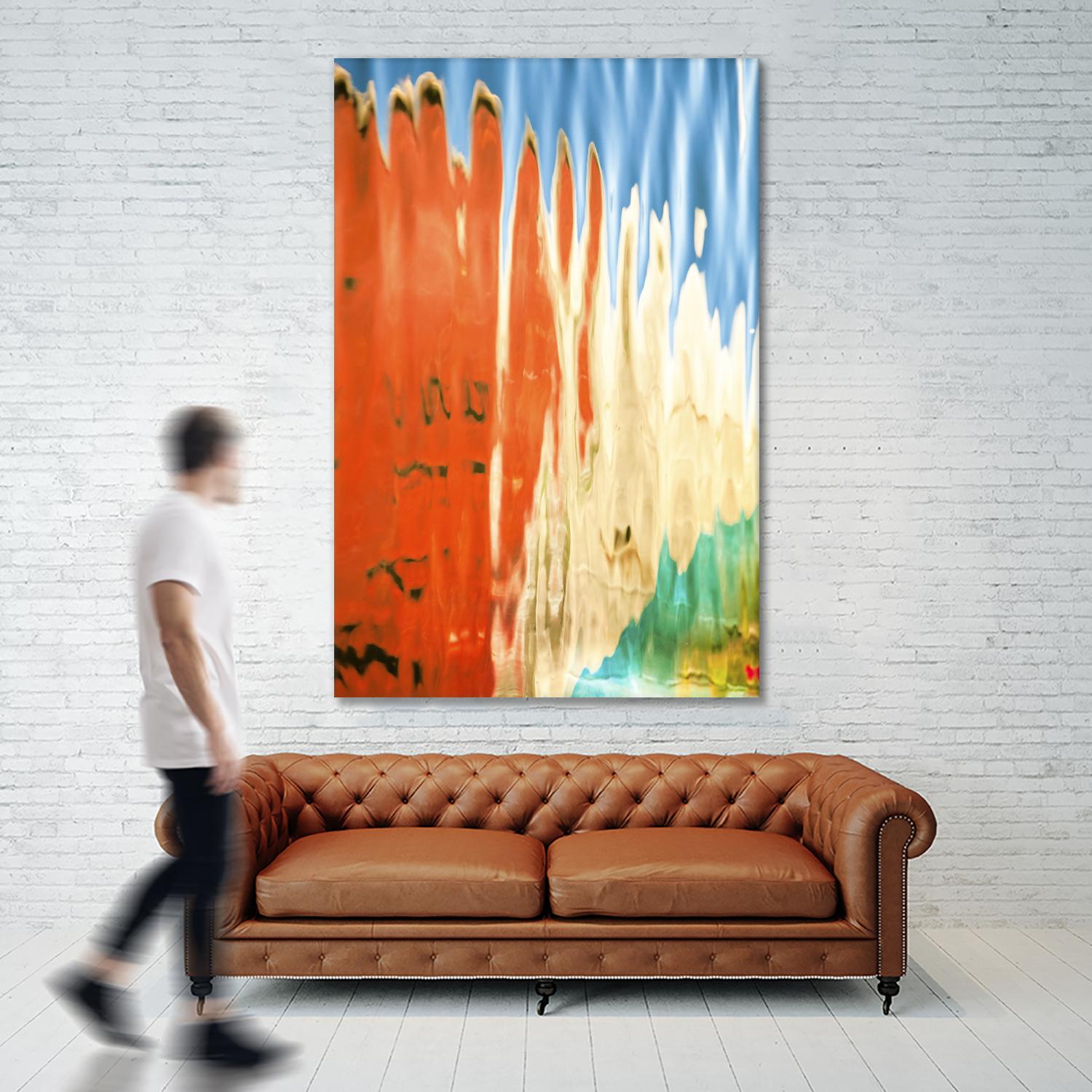 Boats in Reflection by Melissa McClain on GIANT ART - orange abstract