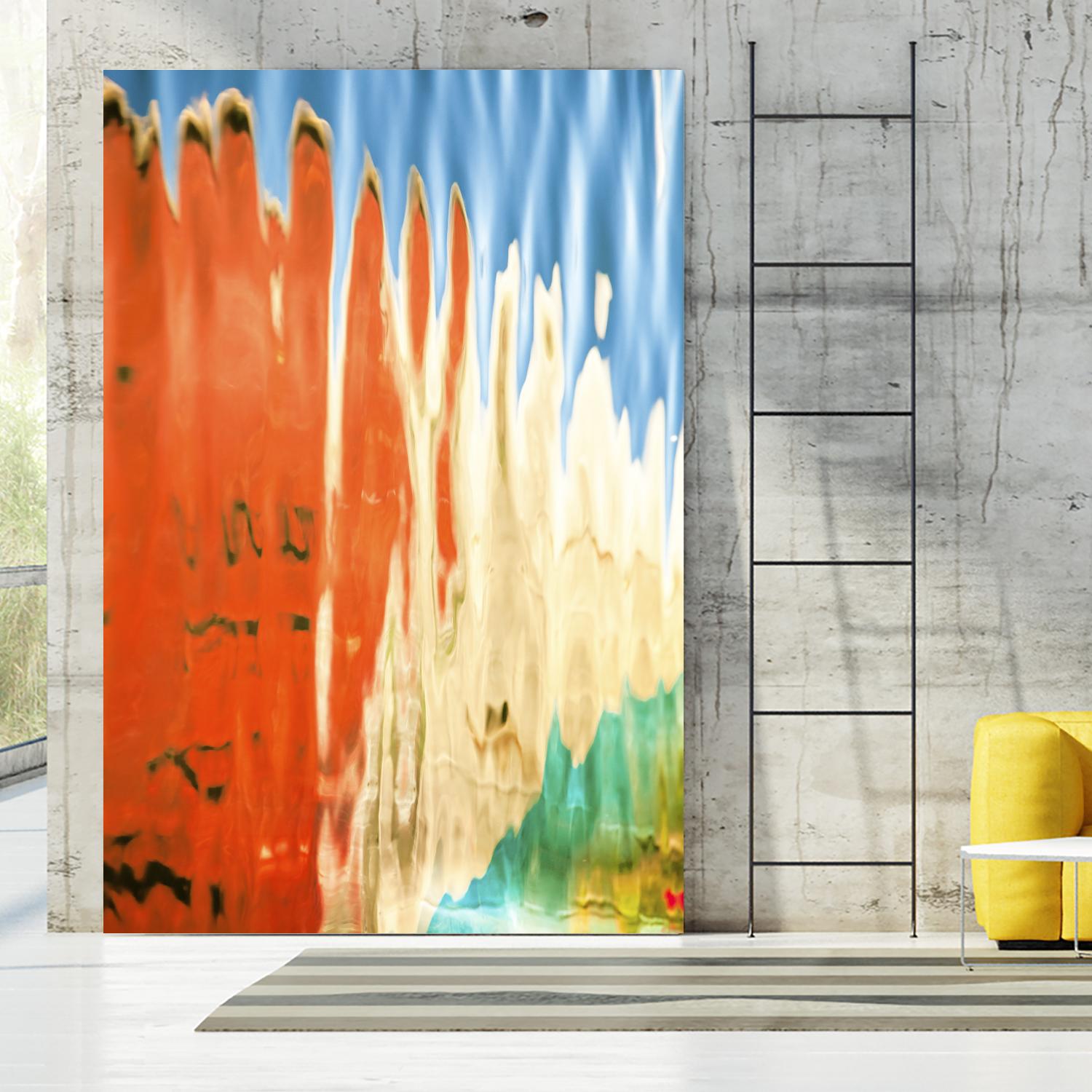 Boats in Reflection by Melissa McClain on GIANT ART - orange abstract
