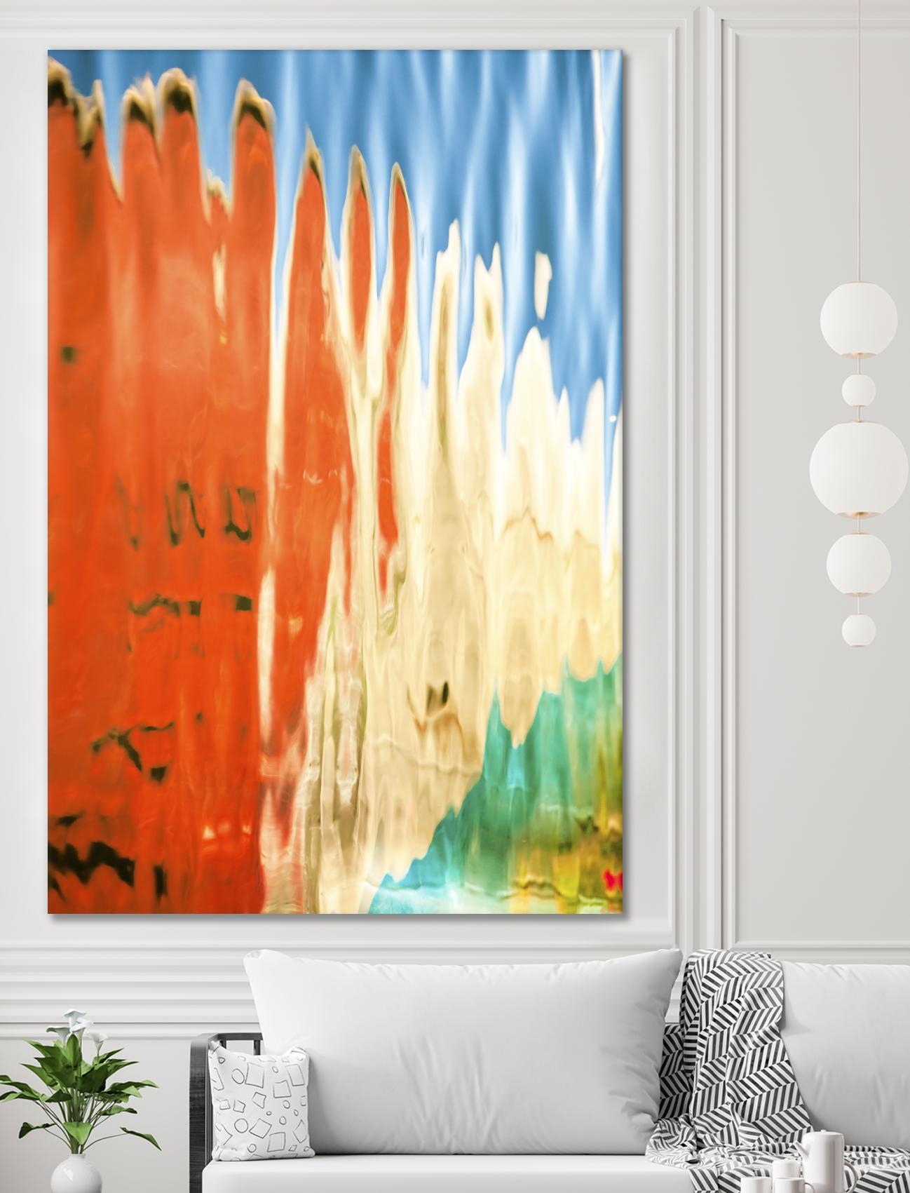 Boats in Reflection by Melissa McClain on GIANT ART - orange abstract
