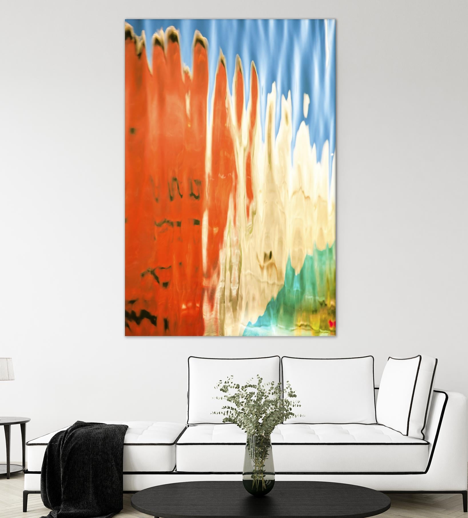 Boats in Reflection by Melissa McClain on GIANT ART - orange abstract