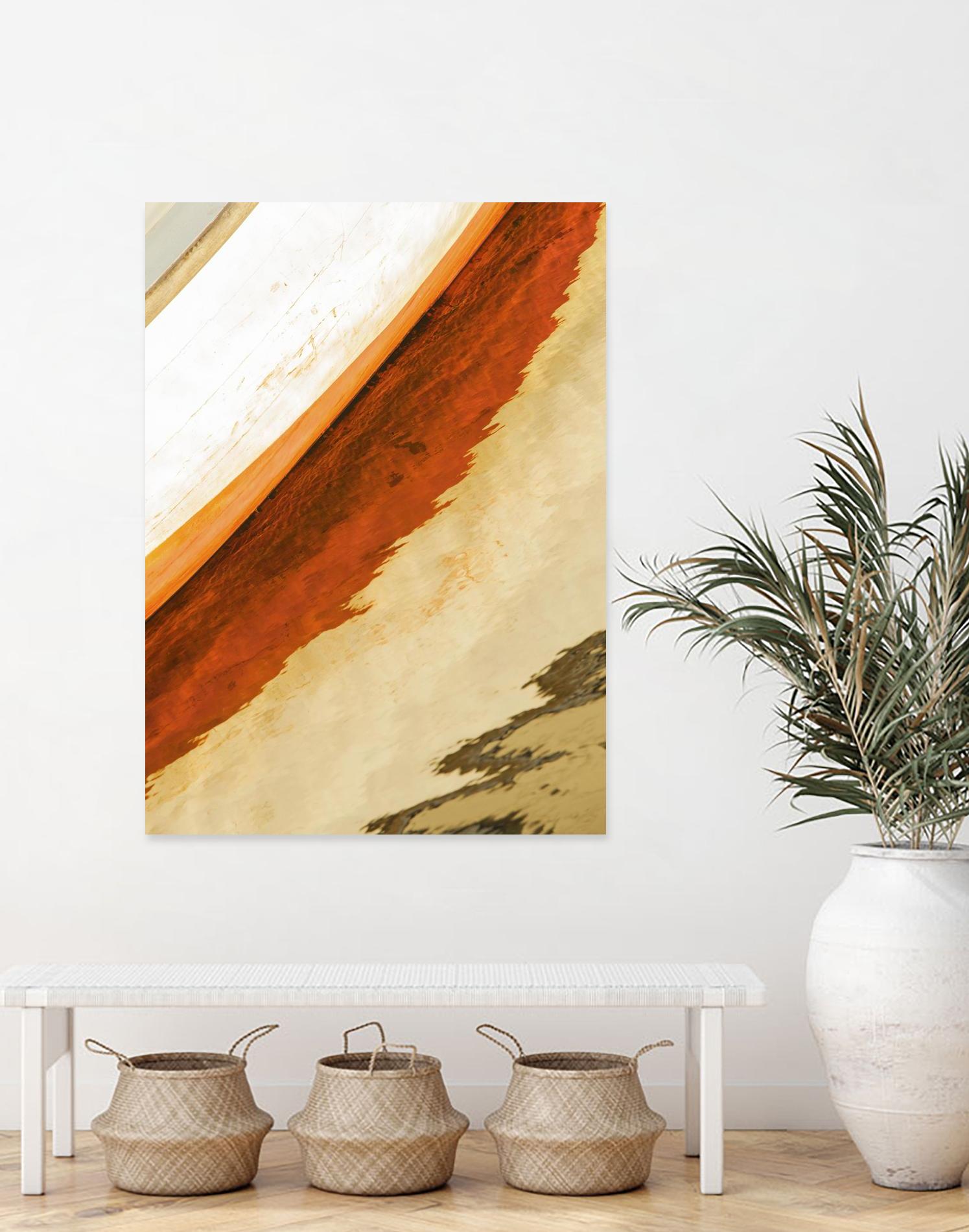 Reflection in Motion by Melissa McClain on GIANT ART - beige abstract