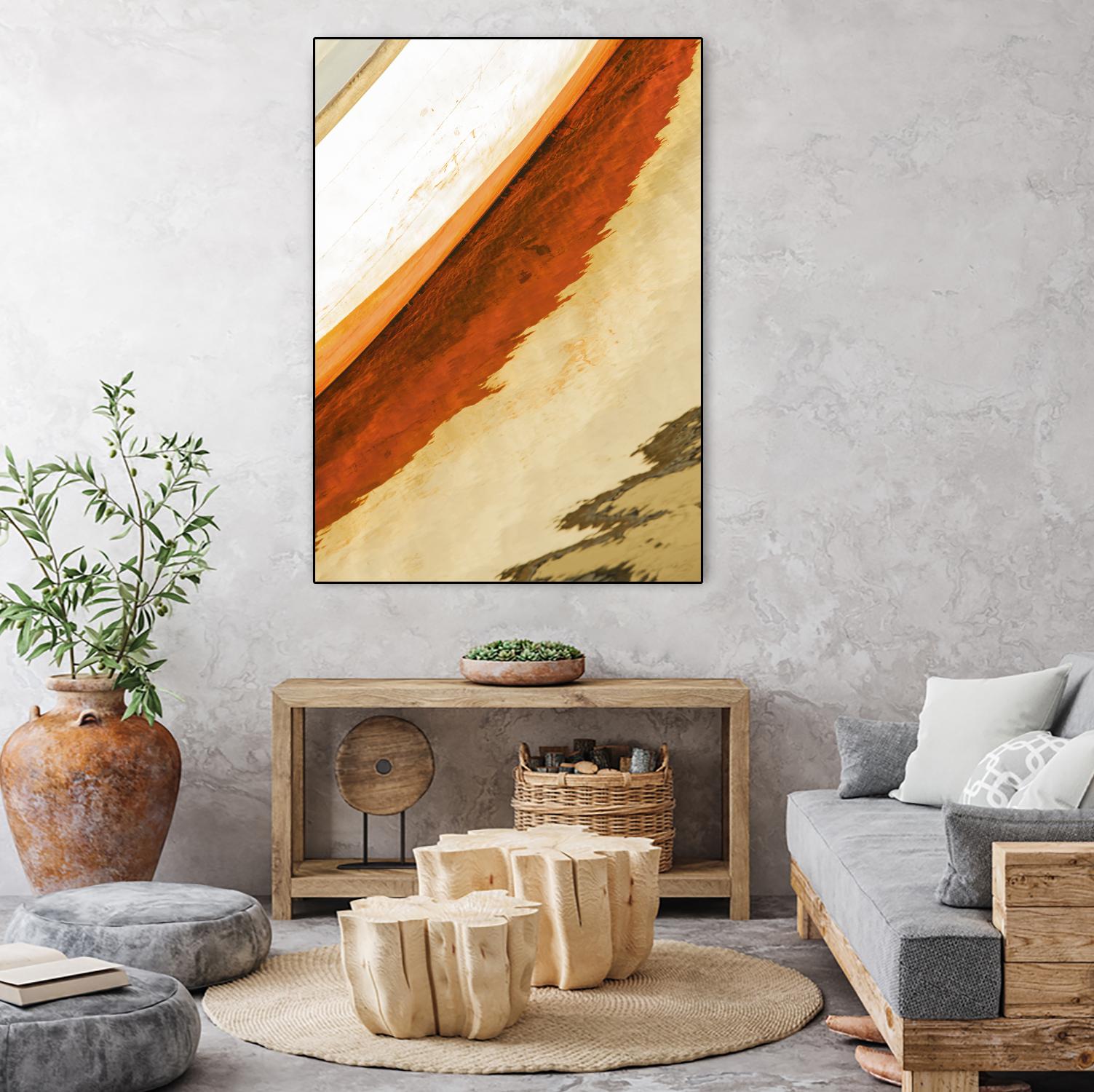 Reflection in Motion by Melissa McClain on GIANT ART - beige abstract