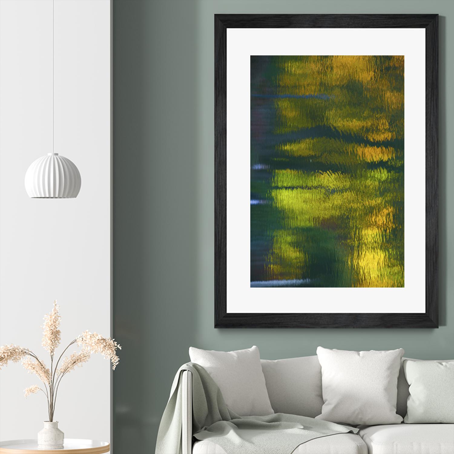 Afternoon Pond by Melissa McClain on GIANT ART - yellow abstract