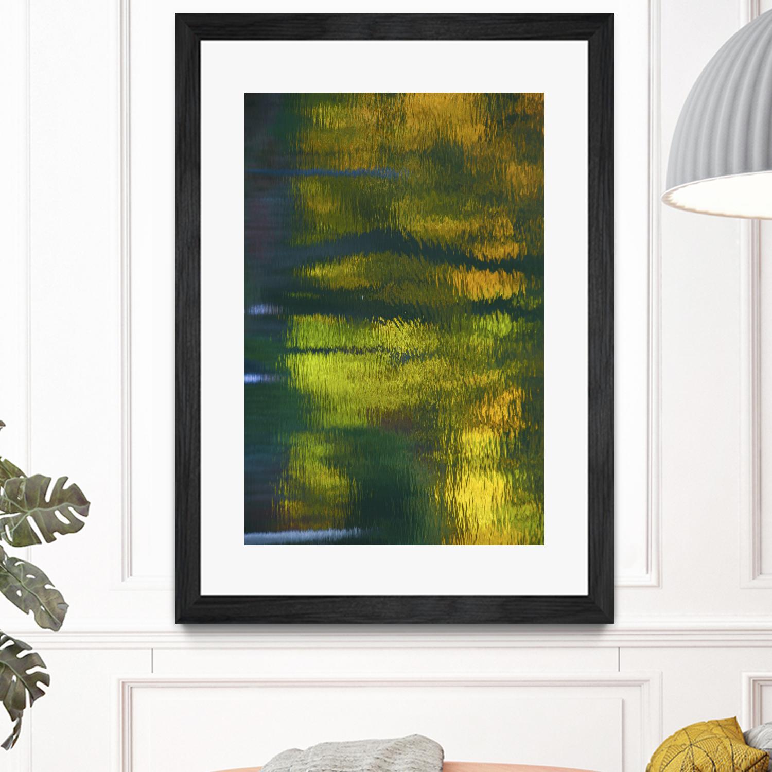 Afternoon Pond by Melissa McClain on GIANT ART - yellow abstract