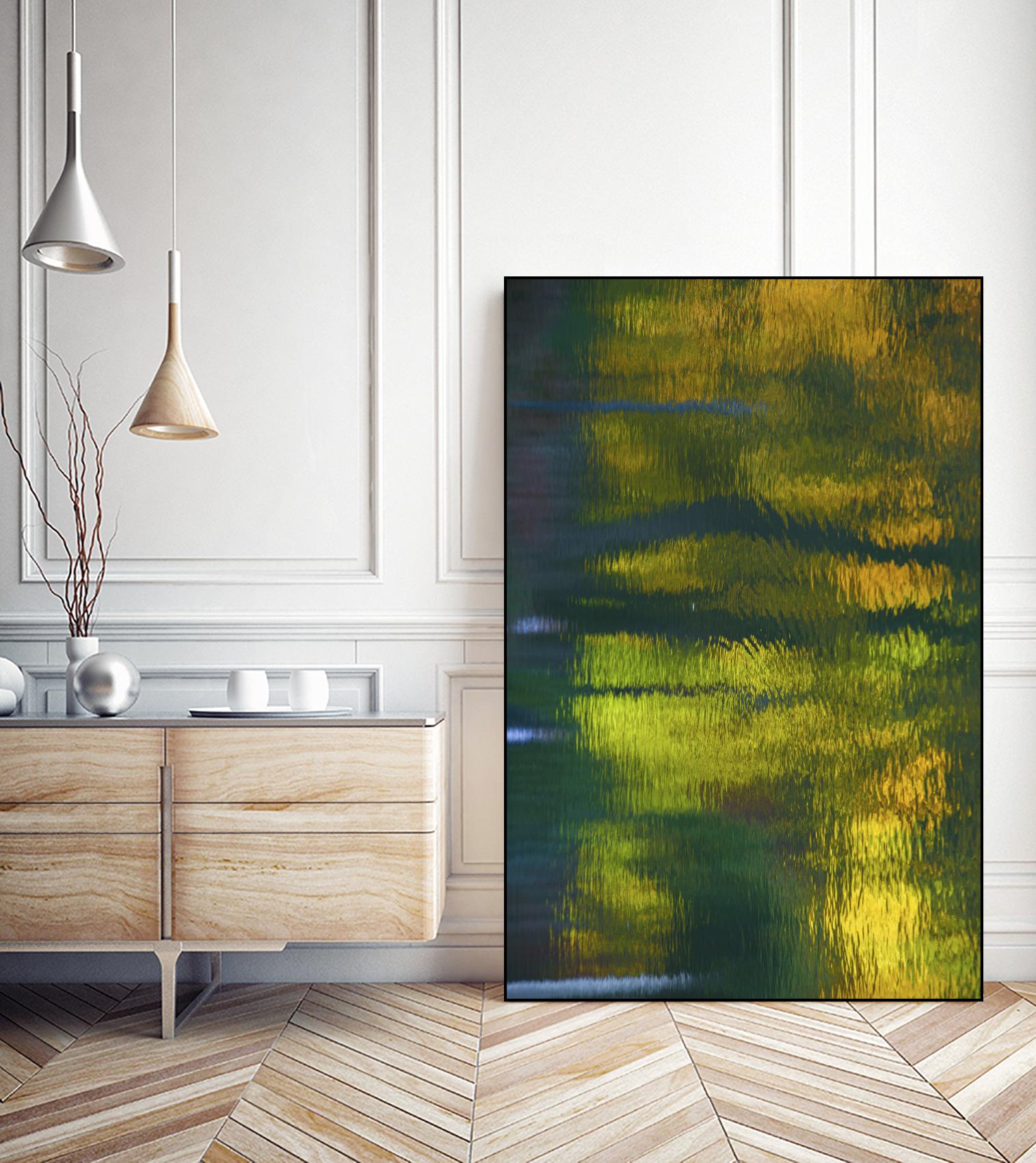 Afternoon Pond by Melissa McClain on GIANT ART - yellow abstract