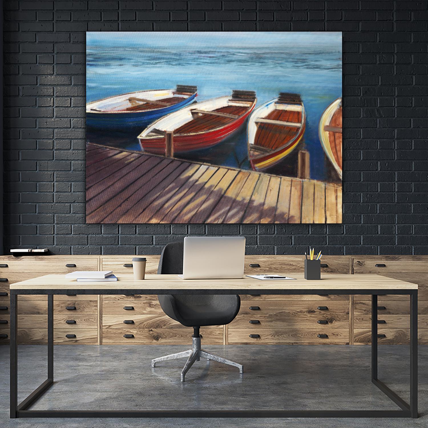Row Boats by Joseph Cates on GIANT ART - brown nautical