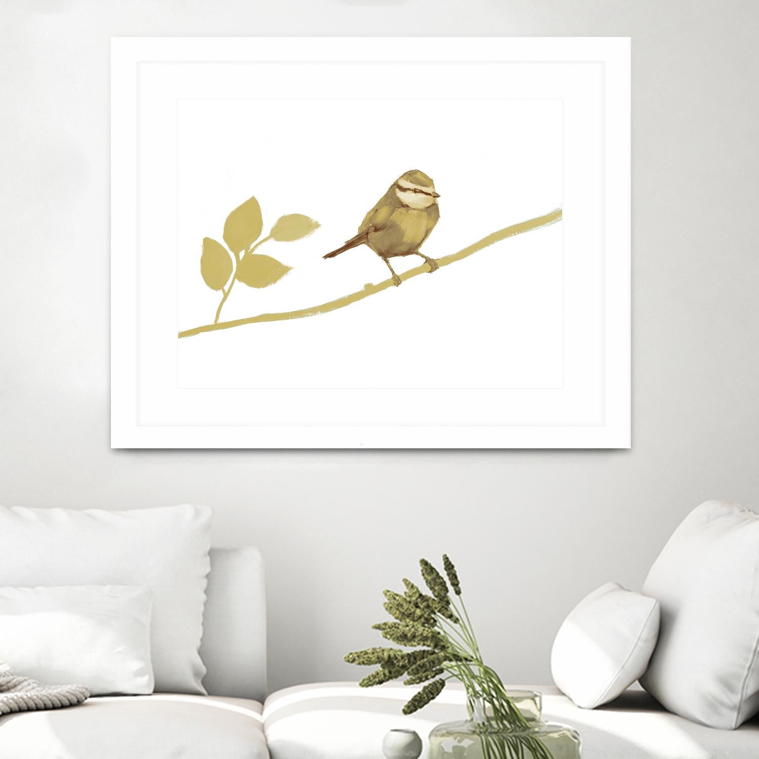 Feathered Friends I V2 by Stacey D'Aguiar on GIANT ART - yellows birds