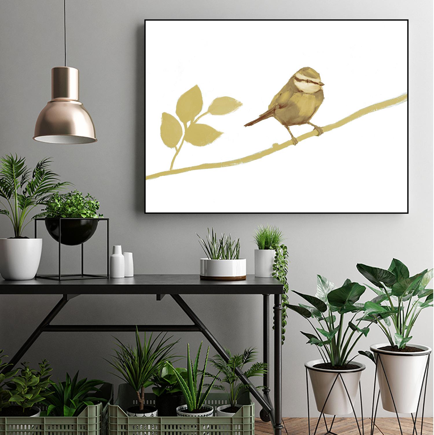 Feathered Friends I V2 by Stacey D'Aguiar on GIANT ART - yellows birds