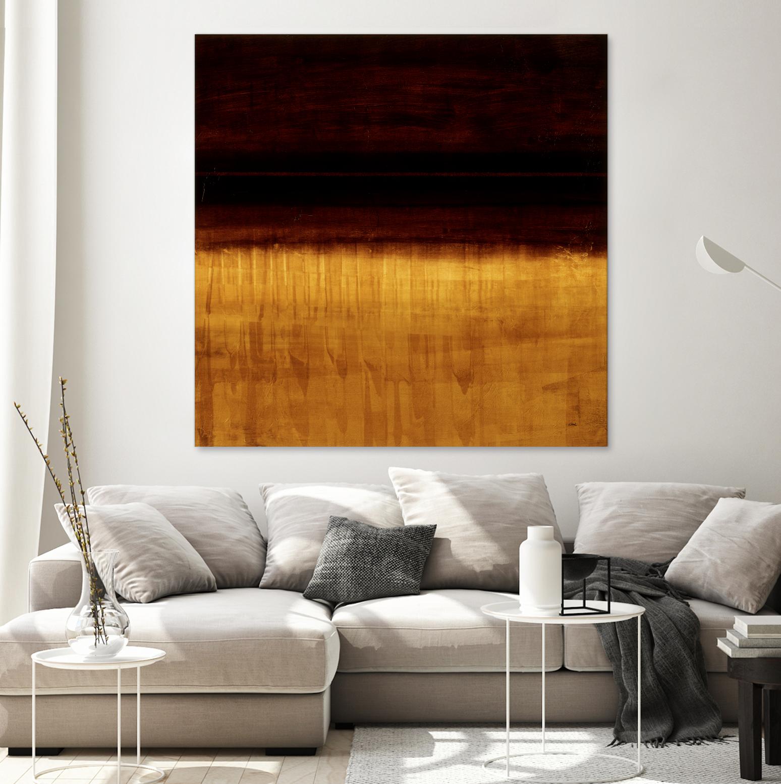 Lined View III by Randy Hibberd on GIANT ART - yellow abstract