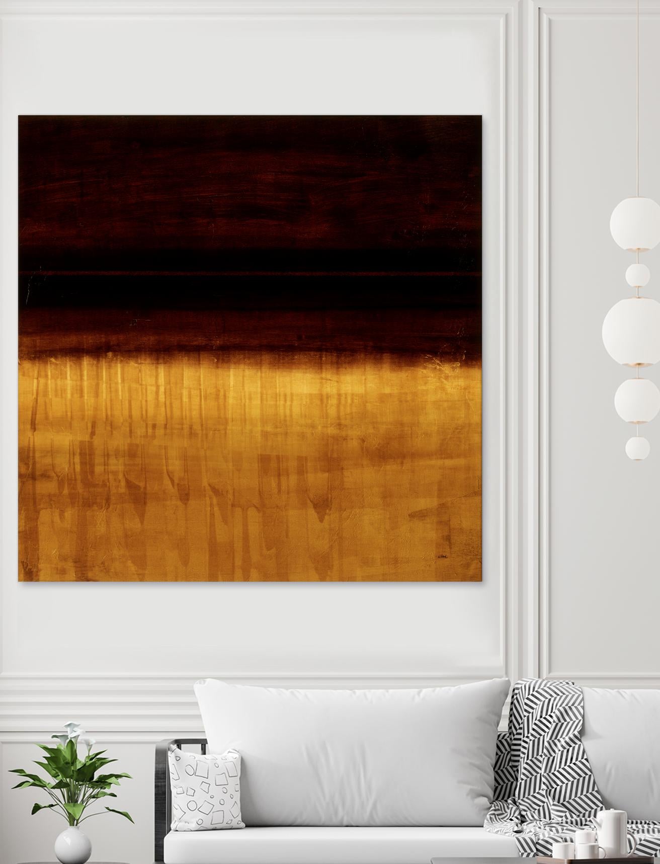 Lined View III by Randy Hibberd on GIANT ART - yellow abstract