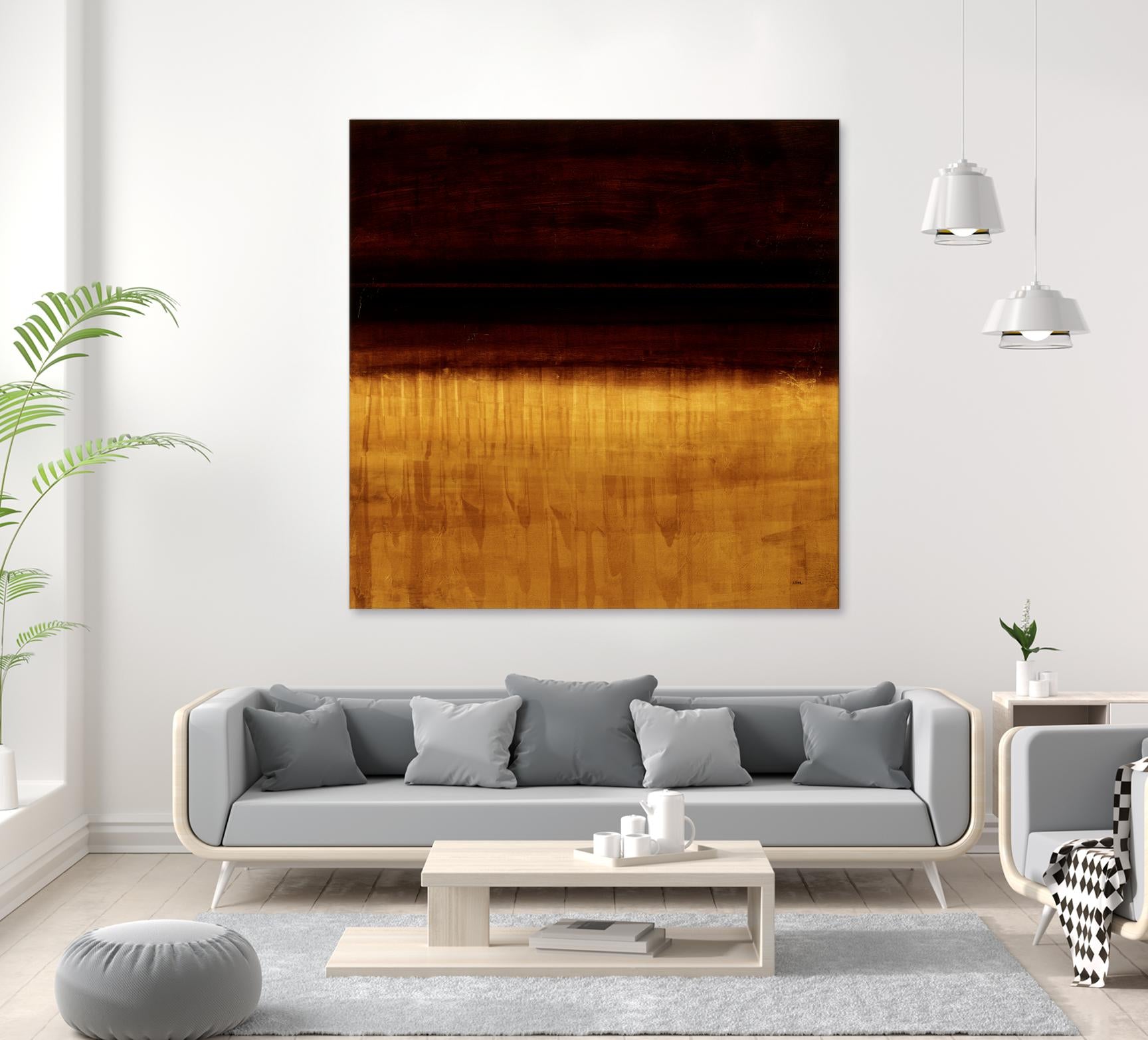 Lined View III by Randy Hibberd on GIANT ART - yellow abstract