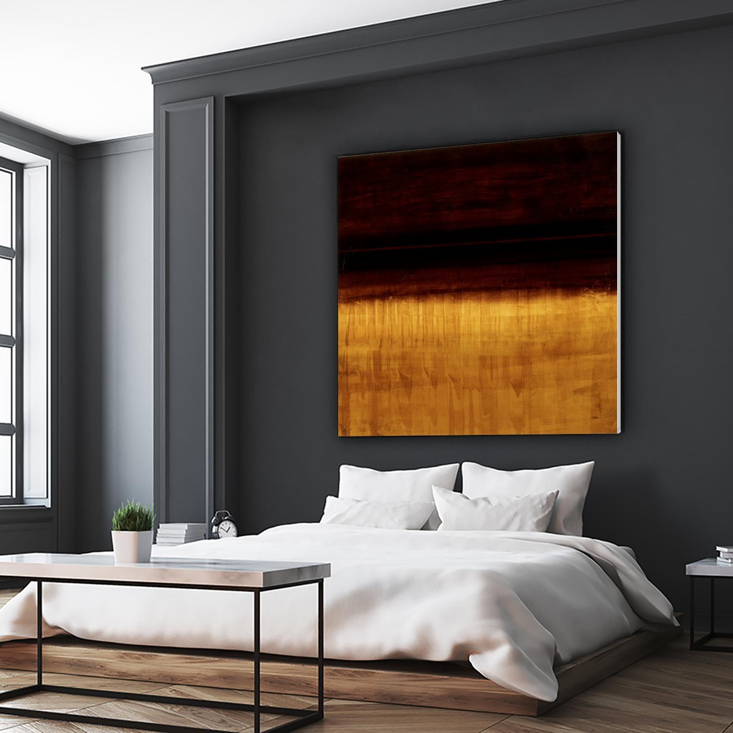 Lined View III by Randy Hibberd on GIANT ART - yellow abstract