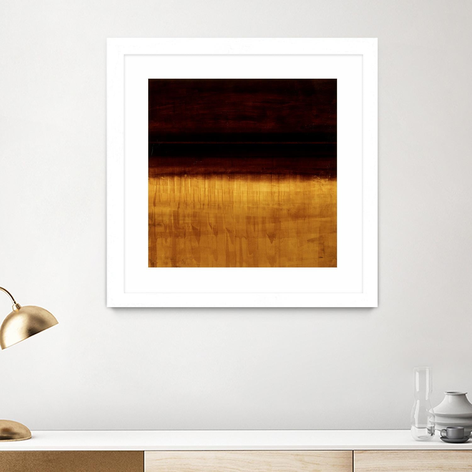 Lined View III by Randy Hibberd on GIANT ART - yellow abstract