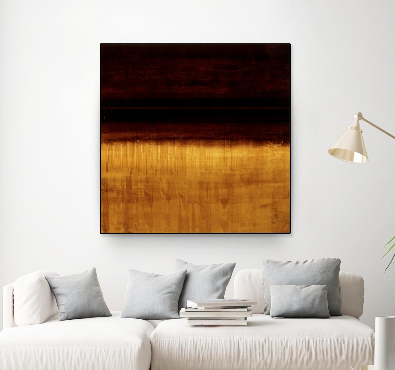 Lined View III by Randy Hibberd on GIANT ART - yellow abstract