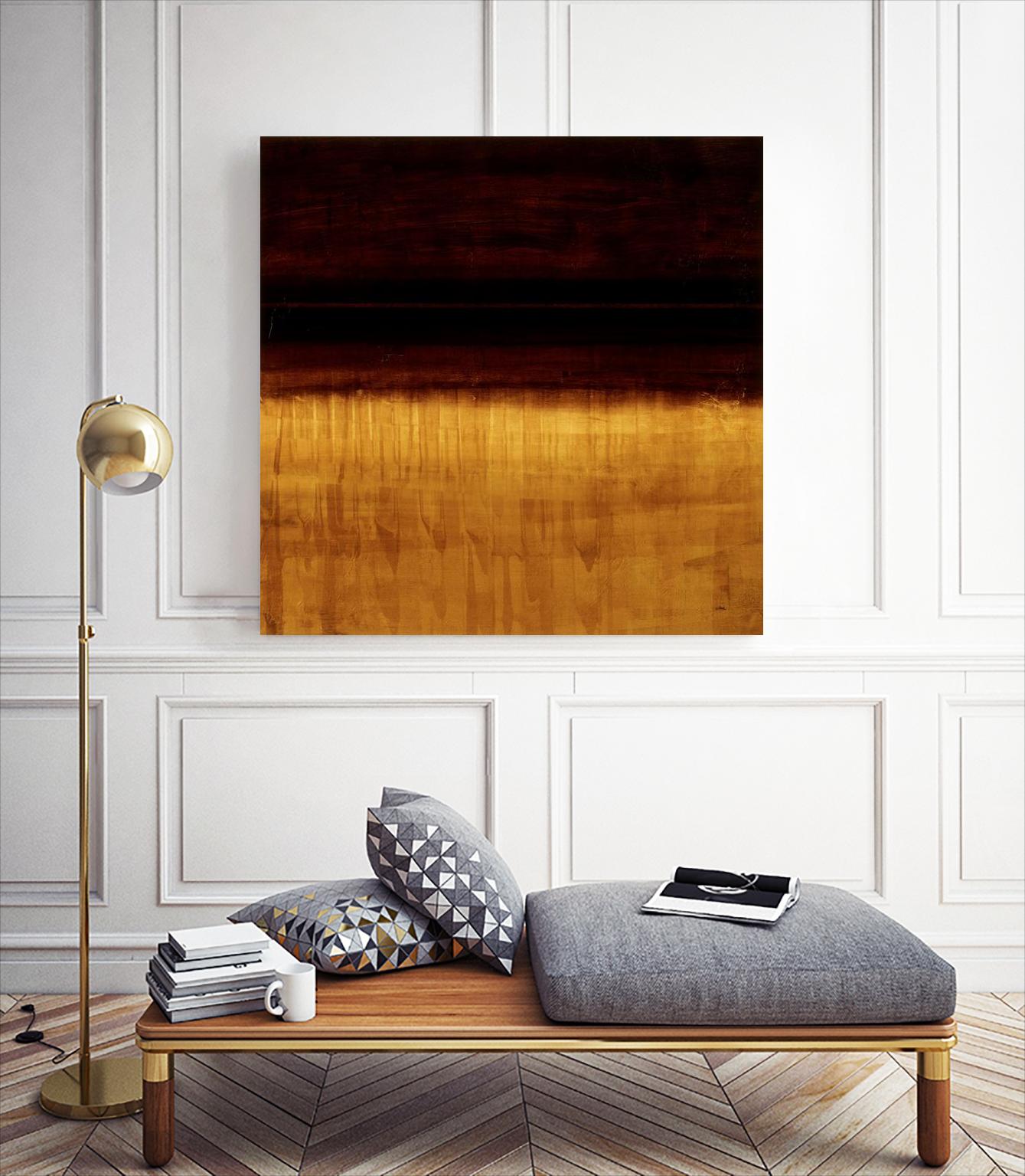 Lined View III by Randy Hibberd on GIANT ART - yellow abstract