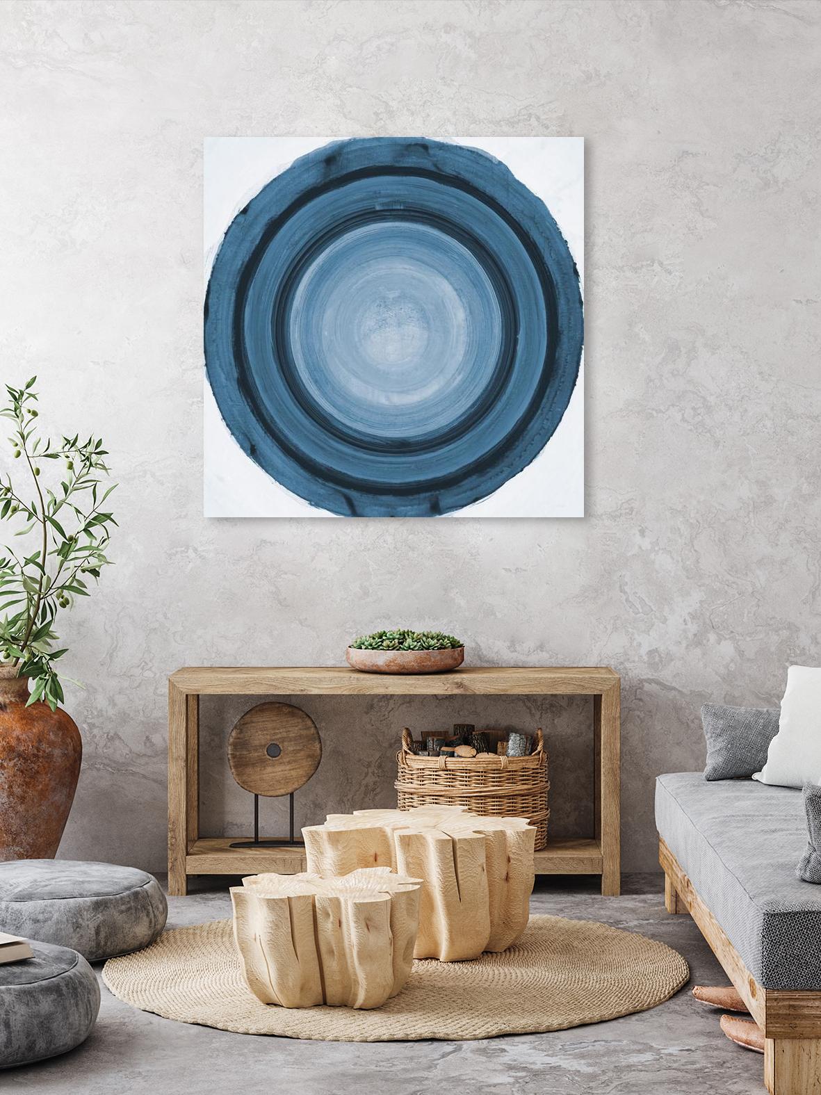 RINGS OF SUCCESS I by RANDY HIBBERD on GIANT ART - blue abstract saturn rings