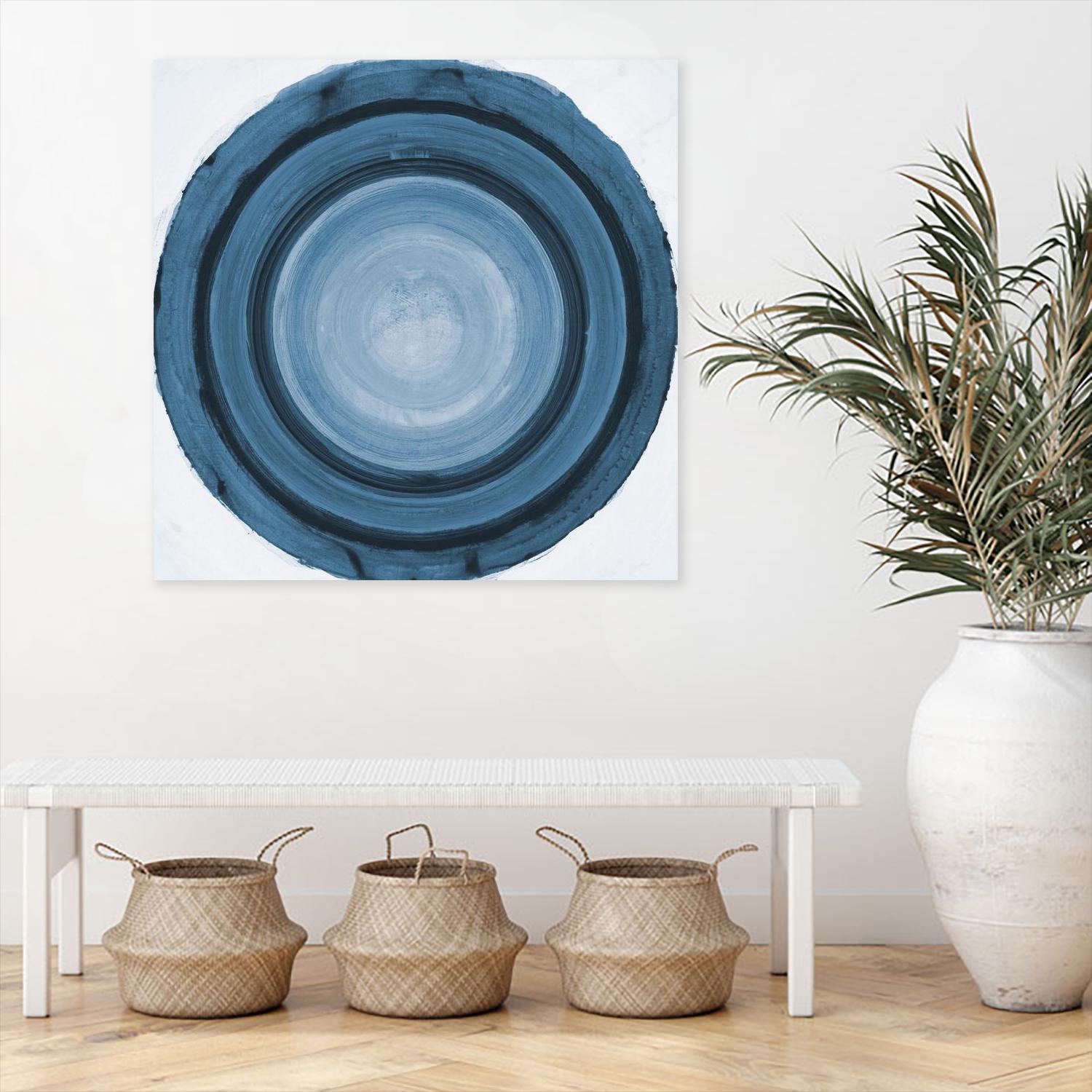 RINGS OF SUCCESS I by RANDY HIBBERD on GIANT ART - blue abstract saturn rings
