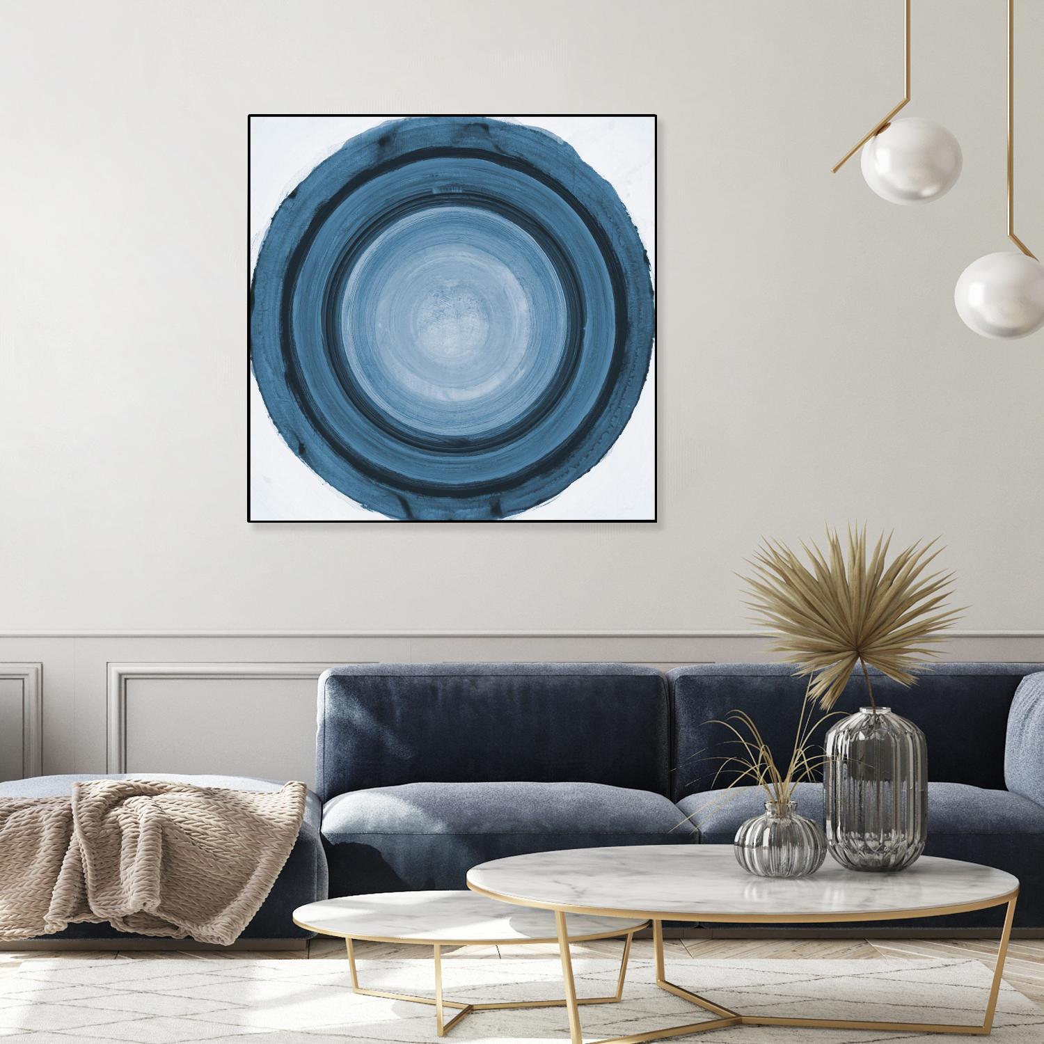 RINGS OF SUCCESS I by RANDY HIBBERD on GIANT ART - blue abstract abstract