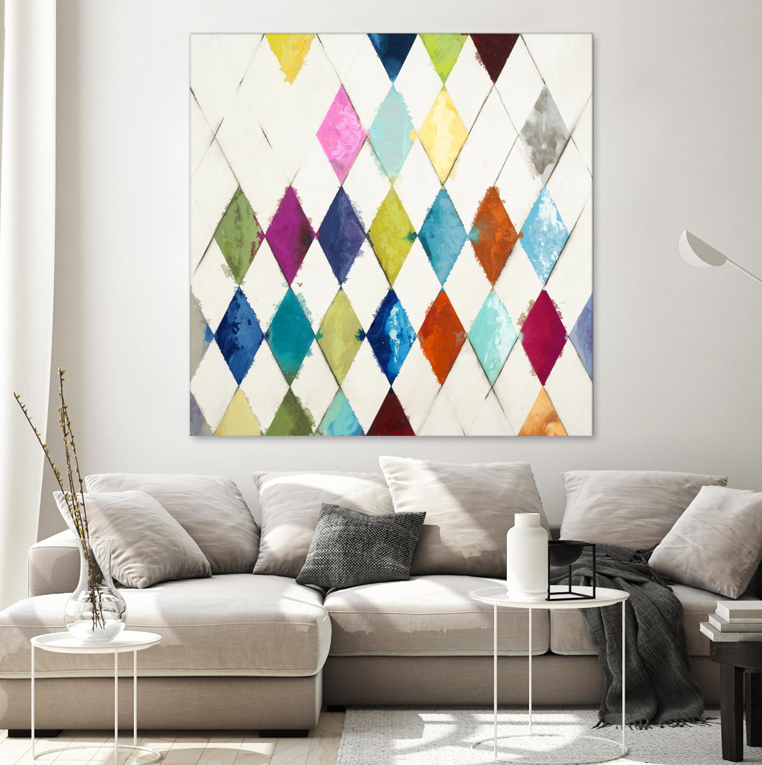 Diamonds by Randy Hibberd on GIANT ART - blue abstract