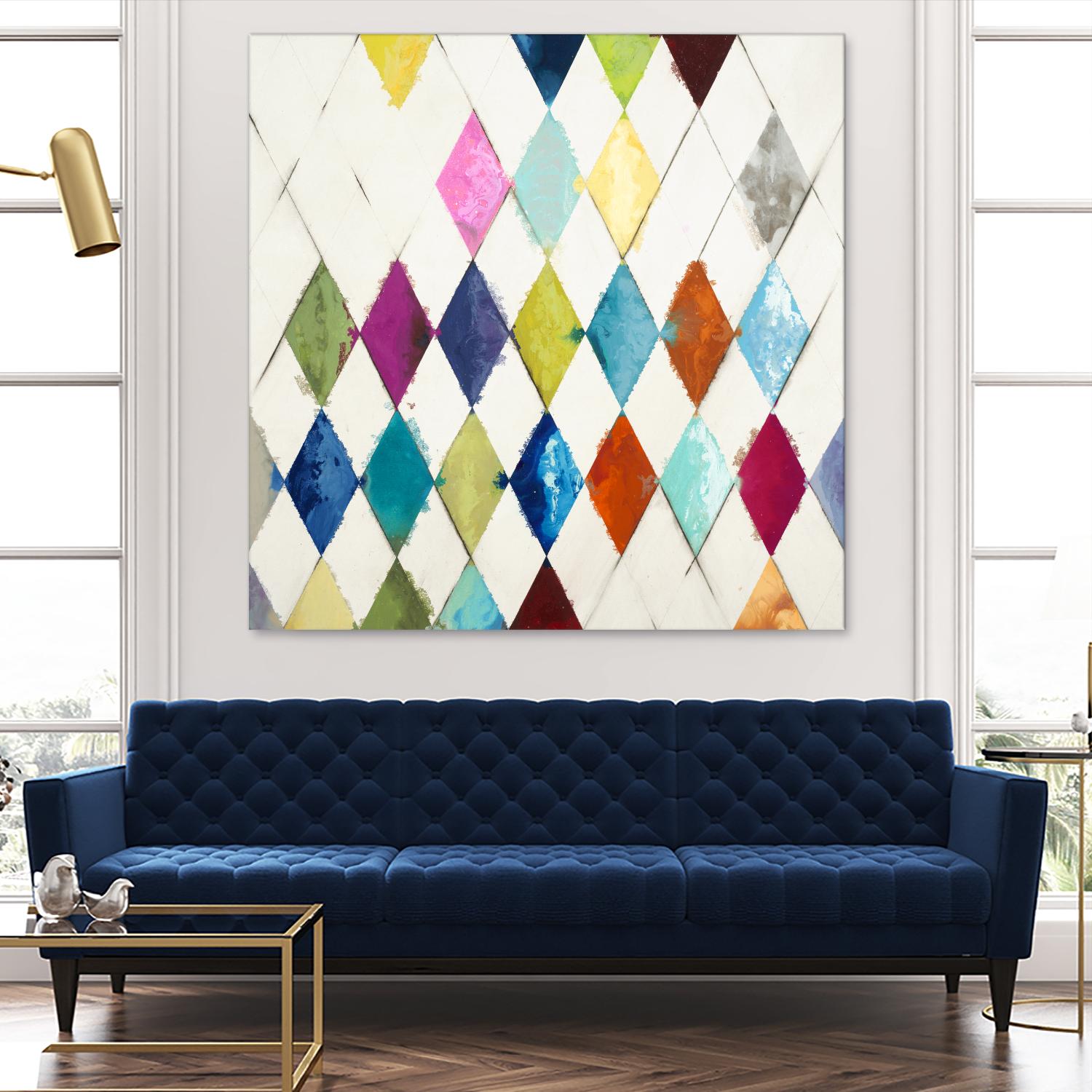 Diamonds by Randy Hibberd on GIANT ART - blue abstract