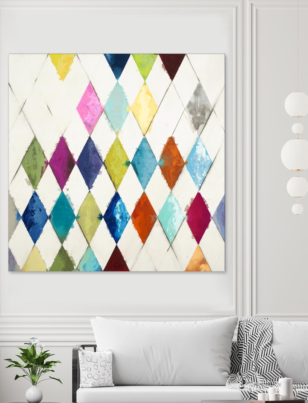 Diamonds by Randy Hibberd on GIANT ART - blue abstract