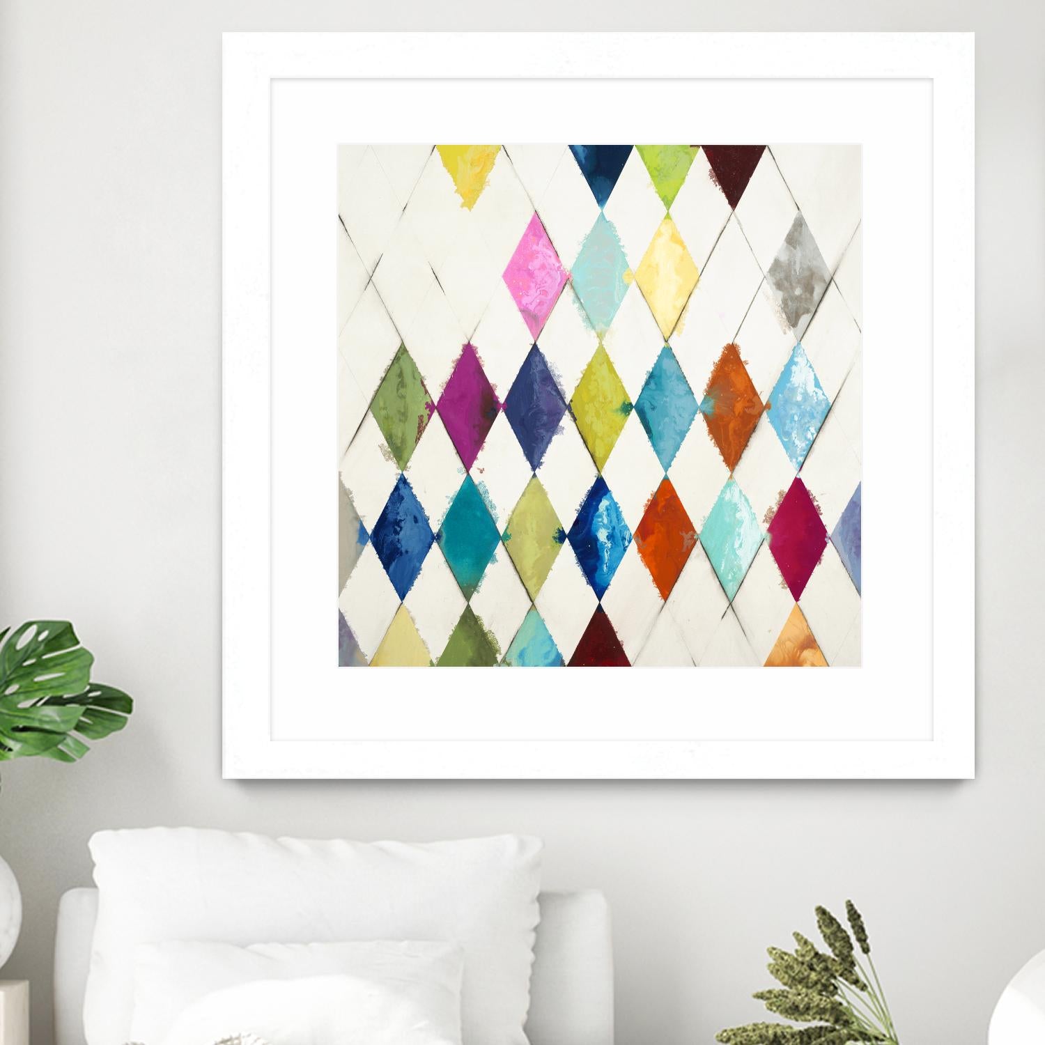 Diamonds by Randy Hibberd on GIANT ART - blue abstract