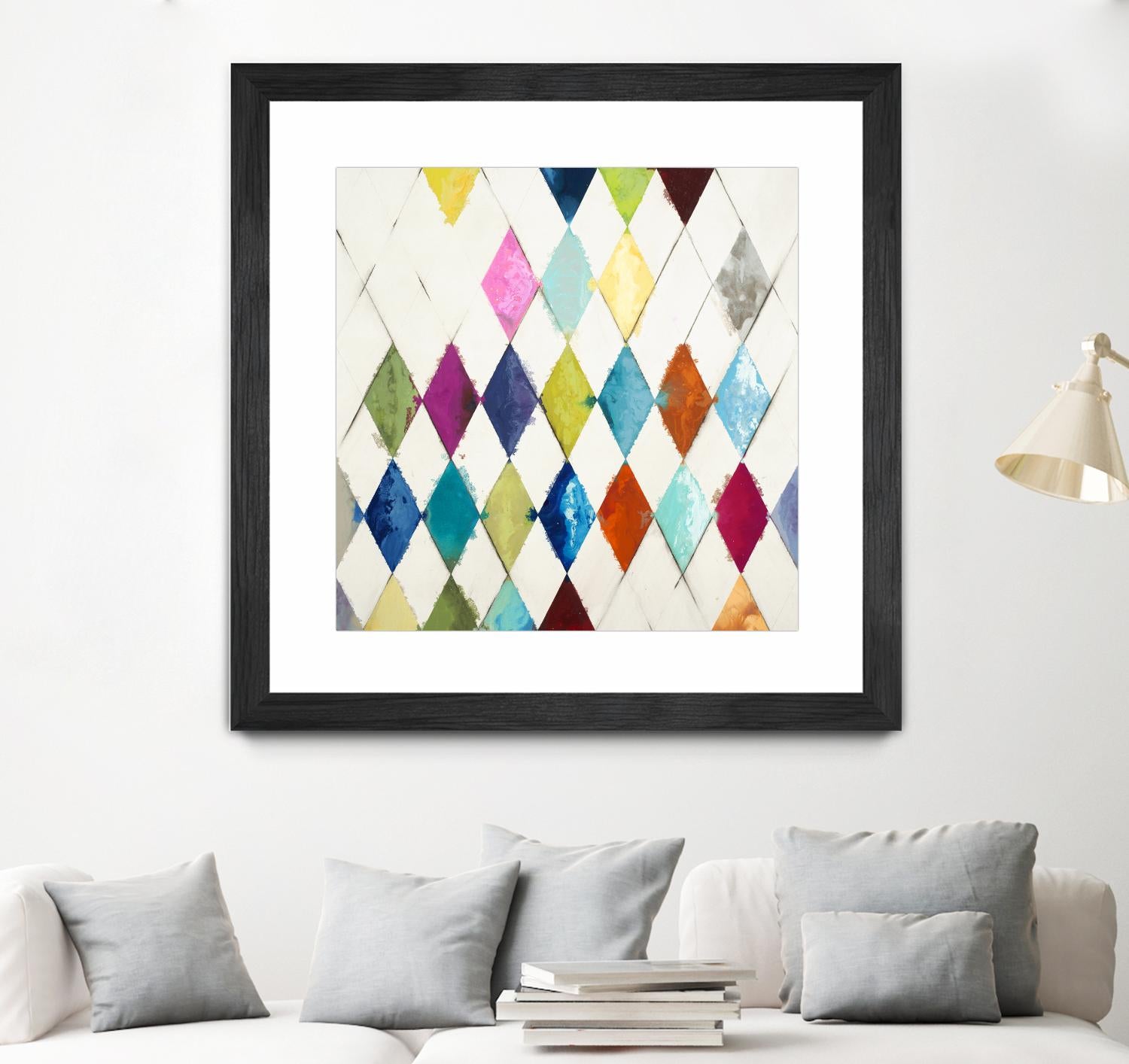 Diamonds by Randy Hibberd on GIANT ART - blue abstract