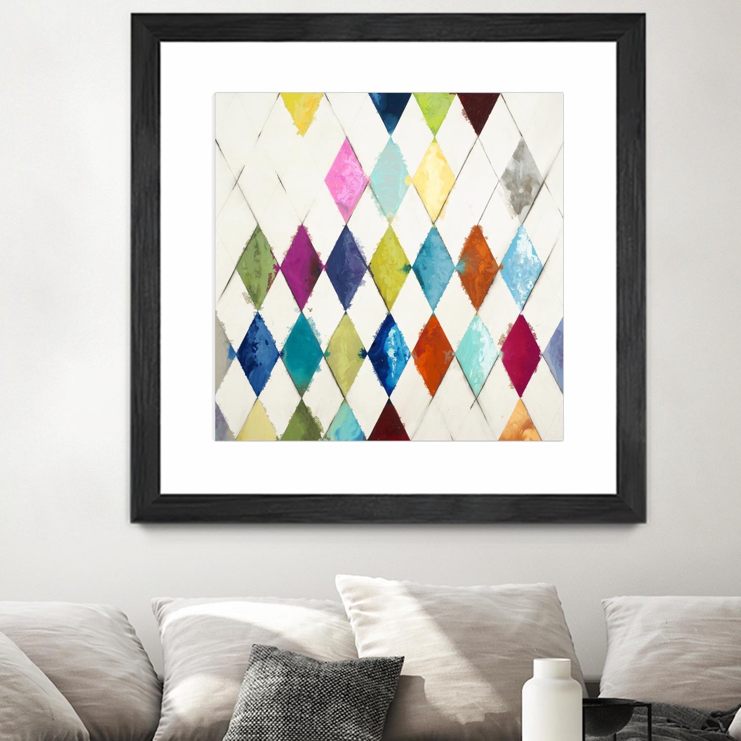 Diamonds by Randy Hibberd on GIANT ART - blue abstract