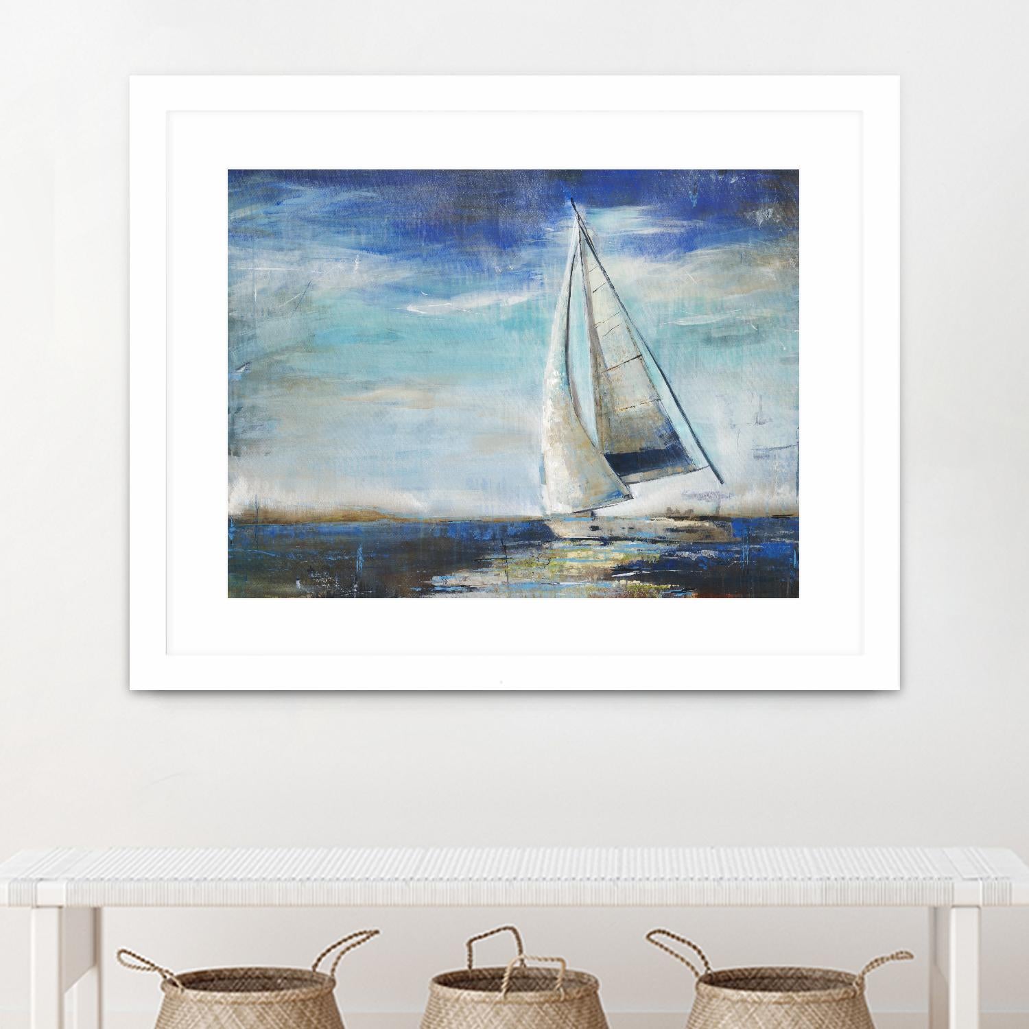 Sail Away by Liz Jardine on GIANT ART - white nautical