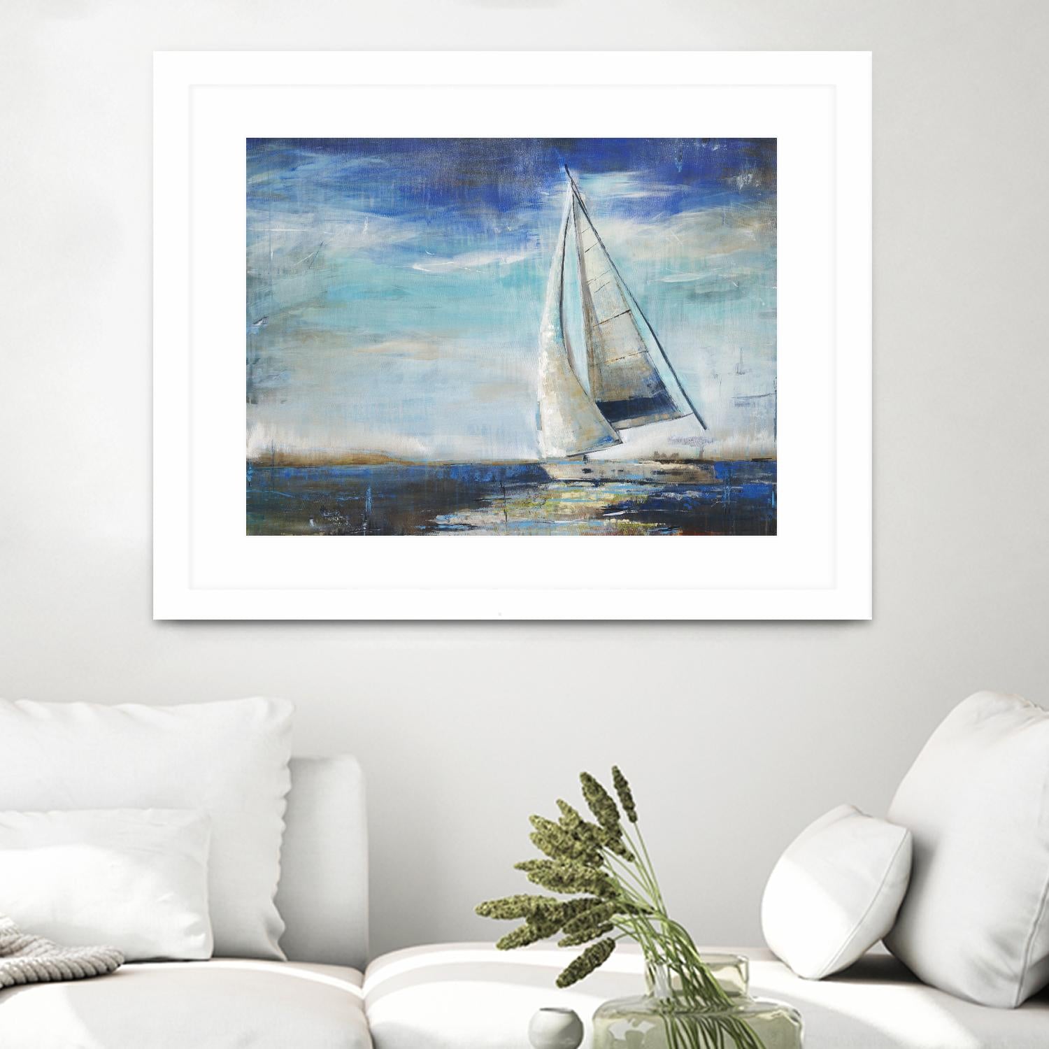 Sail Away by Liz Jardine on GIANT ART - white nautical
