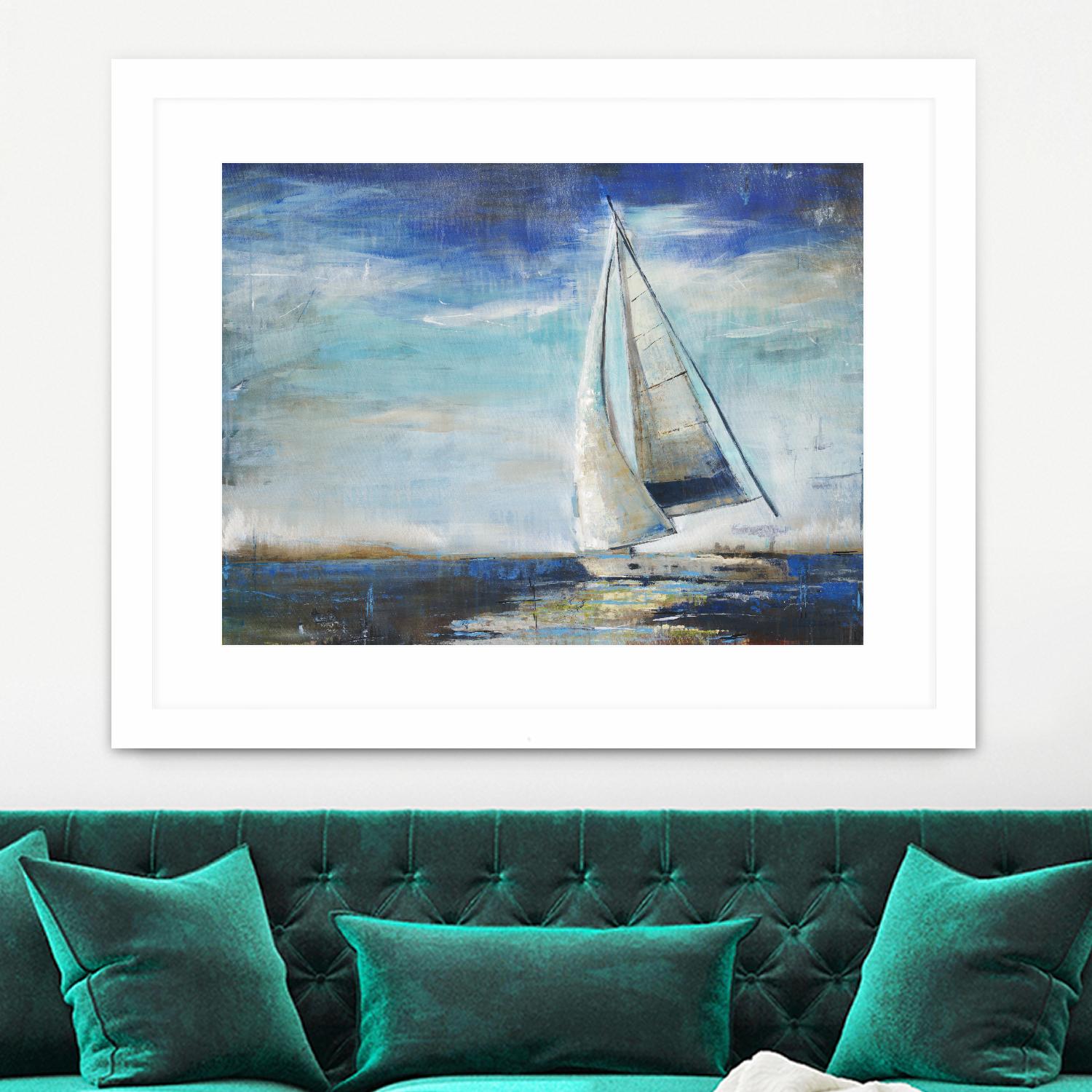 Sail Away by Liz Jardine on GIANT ART - white nautical