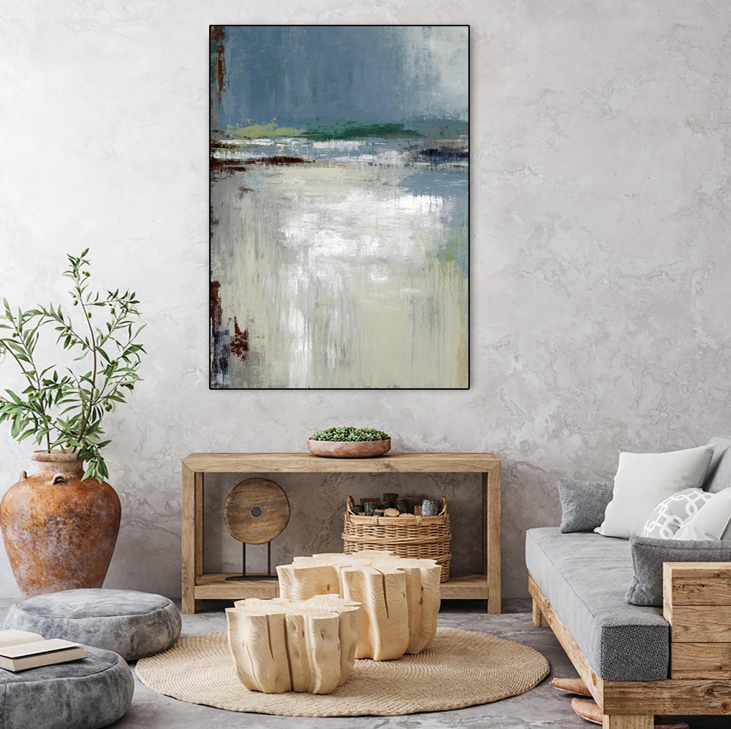 Soft Horizon by Liz Jardine on GIANT ART - white abstract