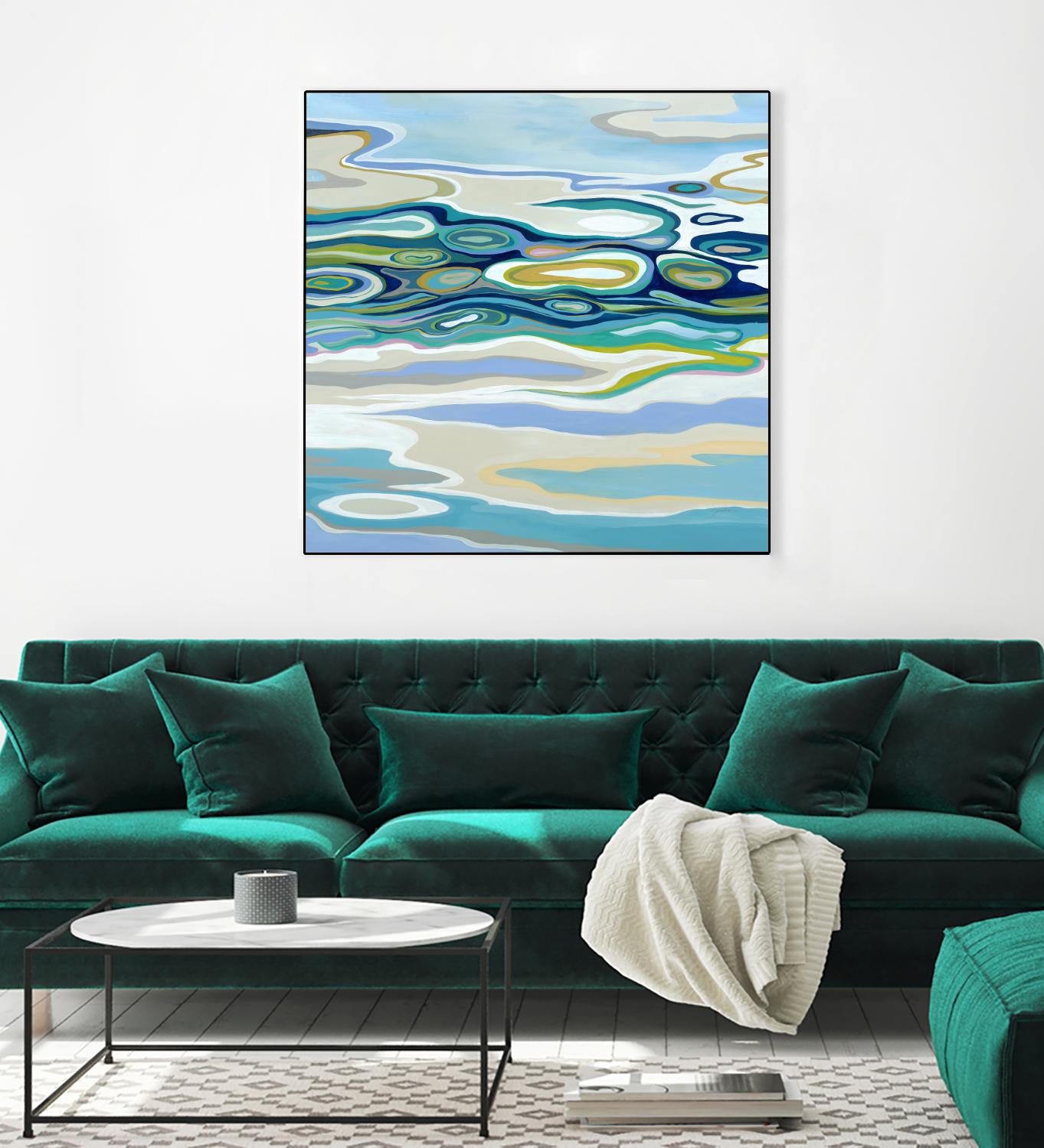 By The Sea by Liz Jardine on GIANT ART - green abstract