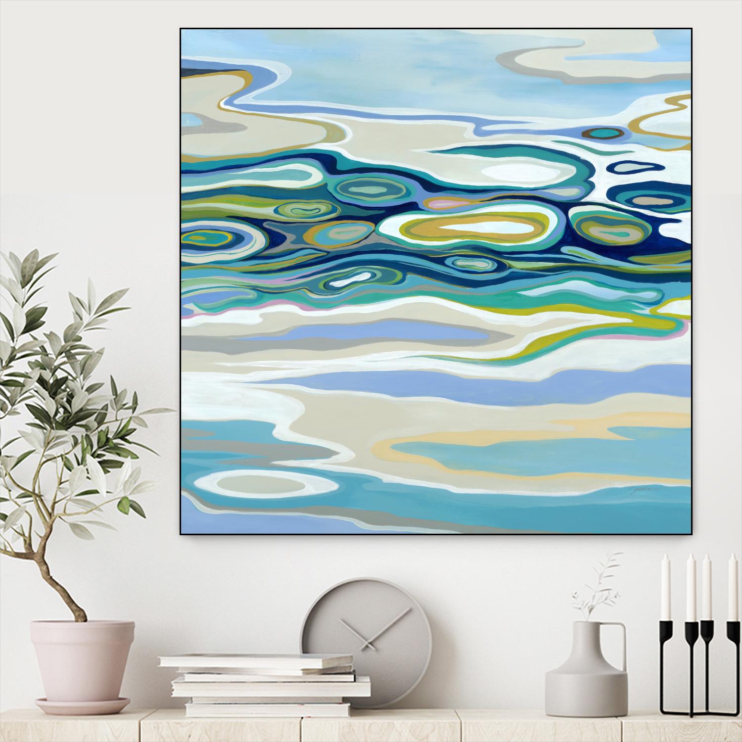 By The Sea by Liz Jardine on GIANT ART - green abstract