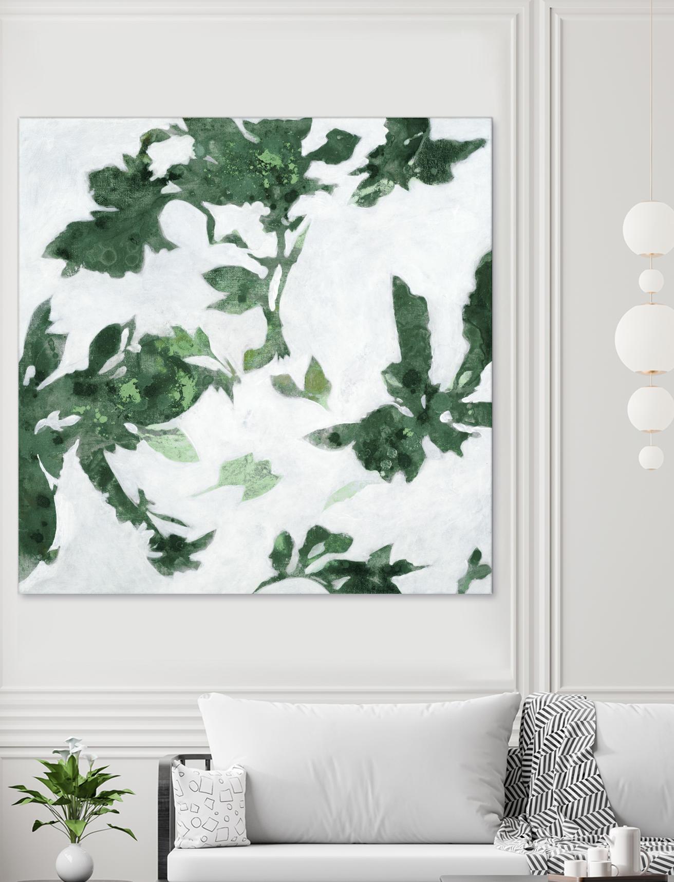 High Flying I V2 by Liz Jardine on GIANT ART - greens abstract floral flowers