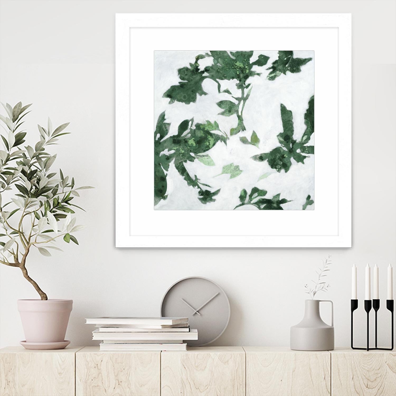 High Flying I V2 by Liz Jardine on GIANT ART - greens abstract floral flowers